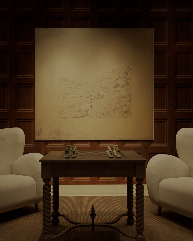 Natural routine" Painting on canvas — detail of textured surface in cozy setting