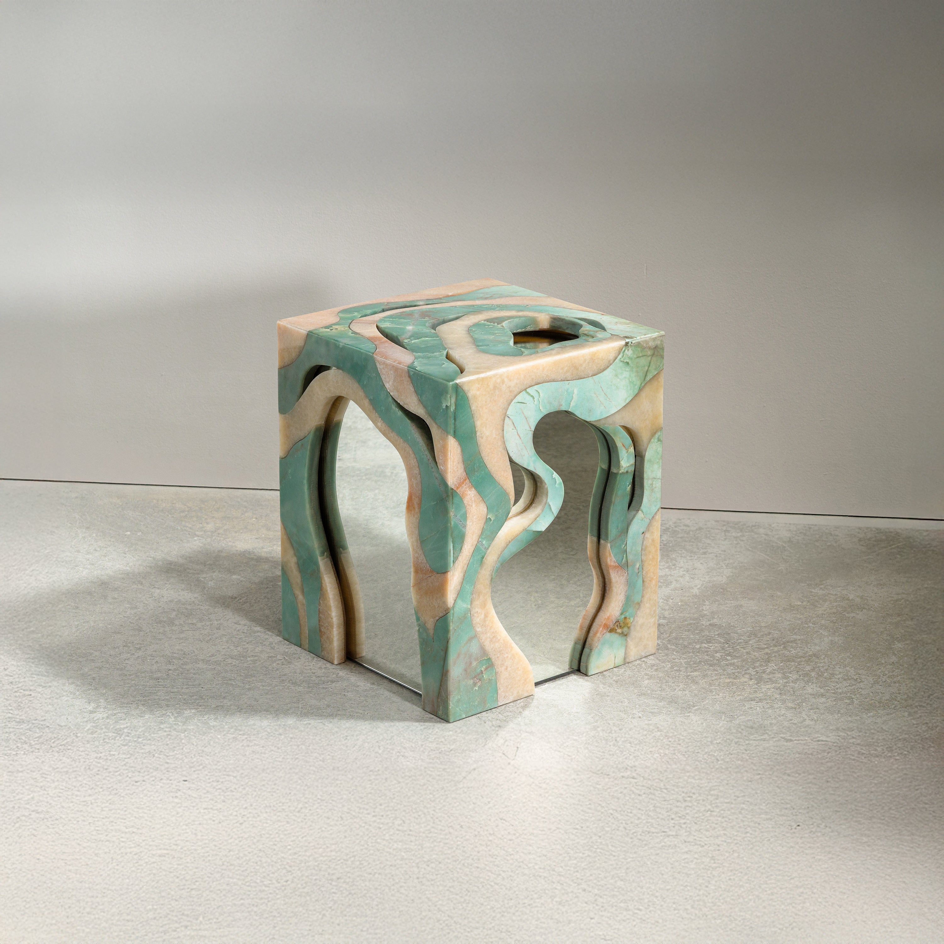 'Orbis' Marble Stool/Side Table — side angle