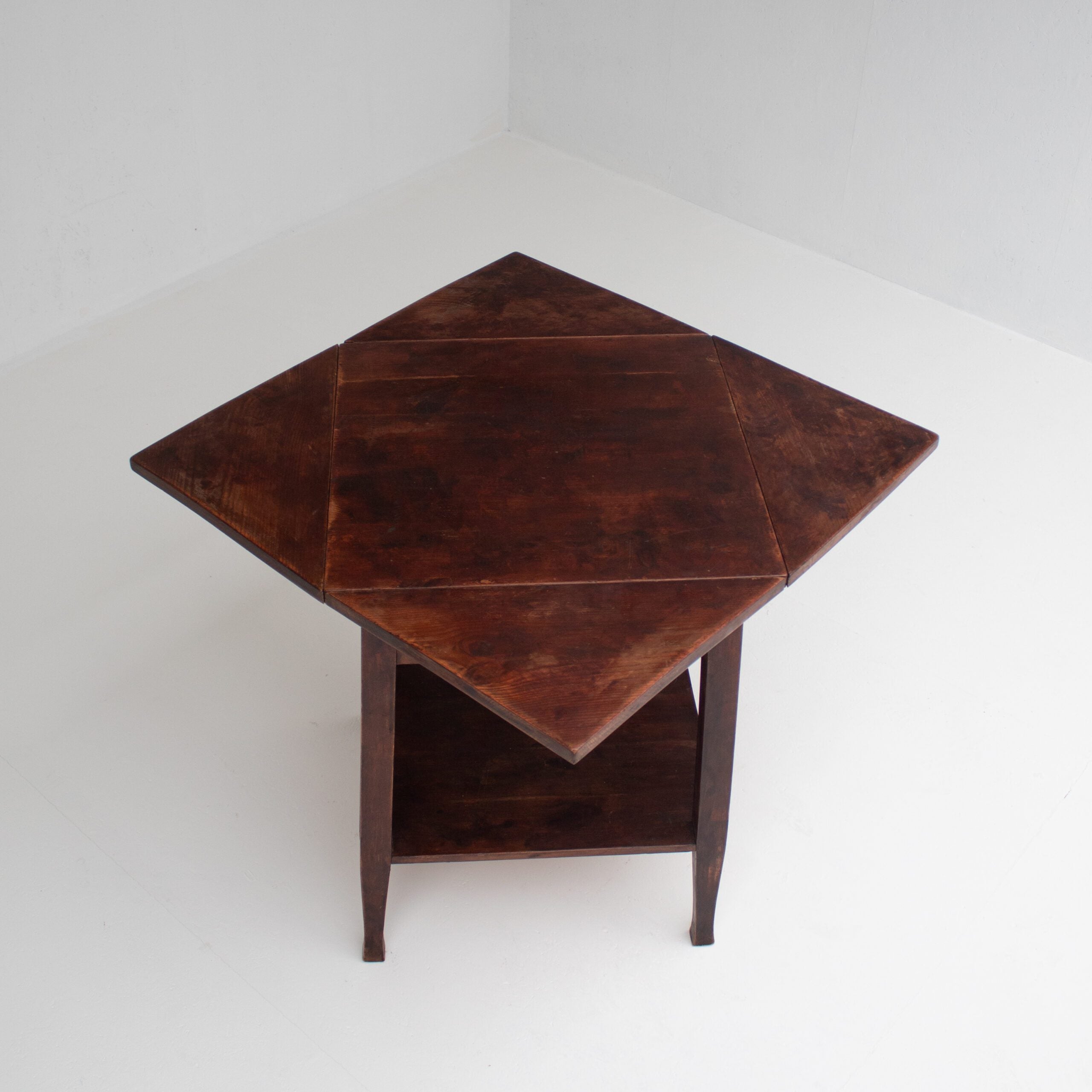 Art Deco Folding Side Table in Solid Wood — in context