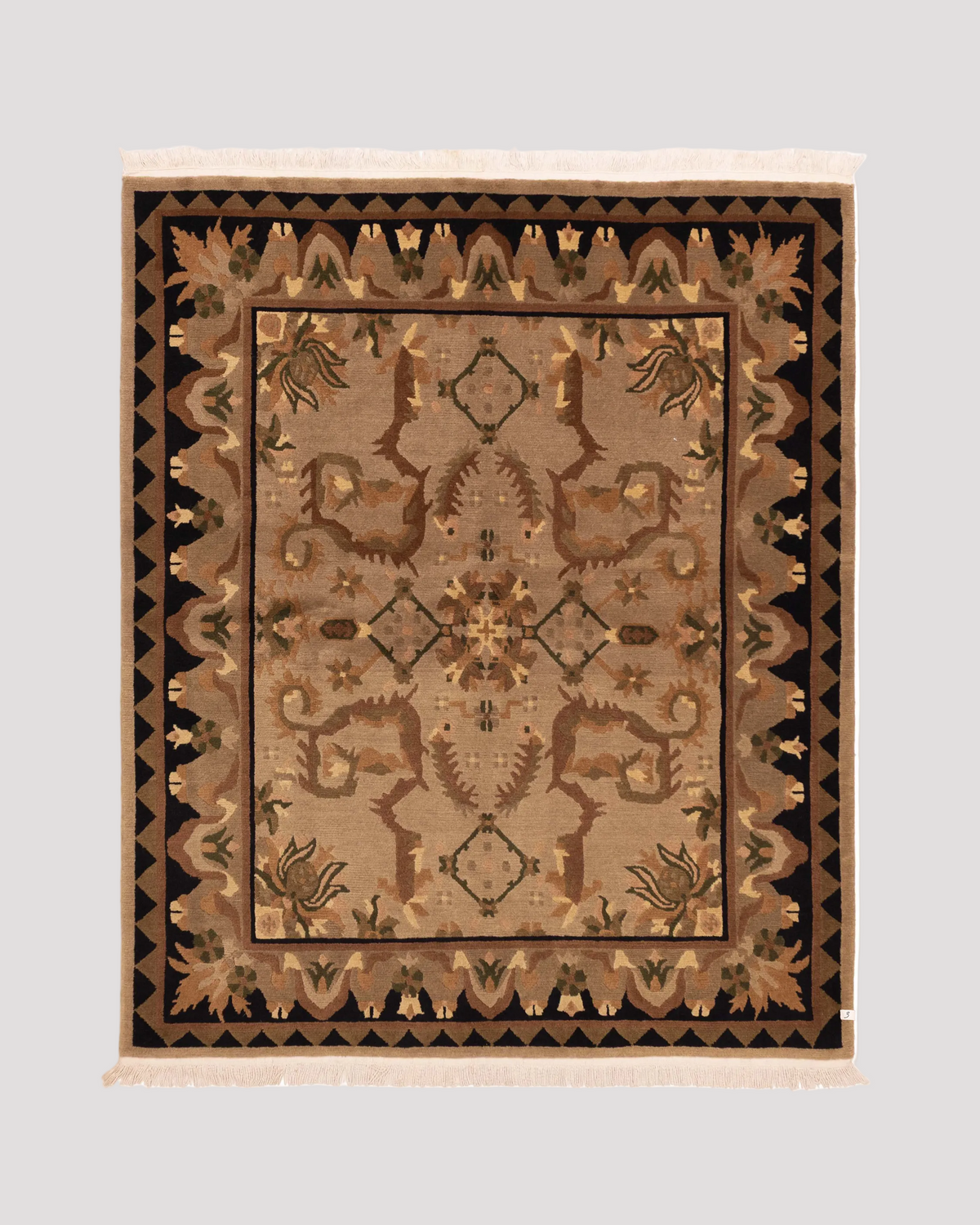 nepalese rug in tobacco 185 x 218 cm by catalog:three | The Oblist