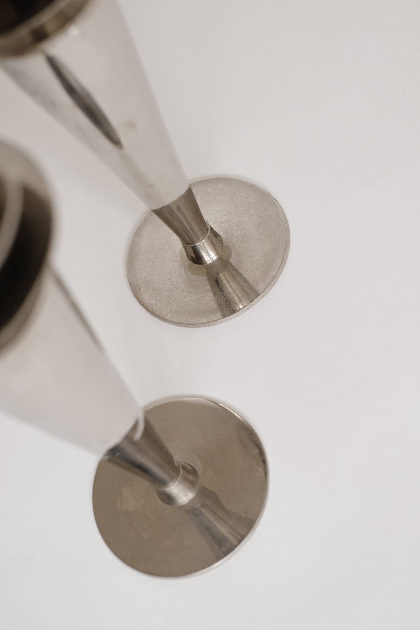 Vintage Art Deco Style Chrome Candlesticks — in context