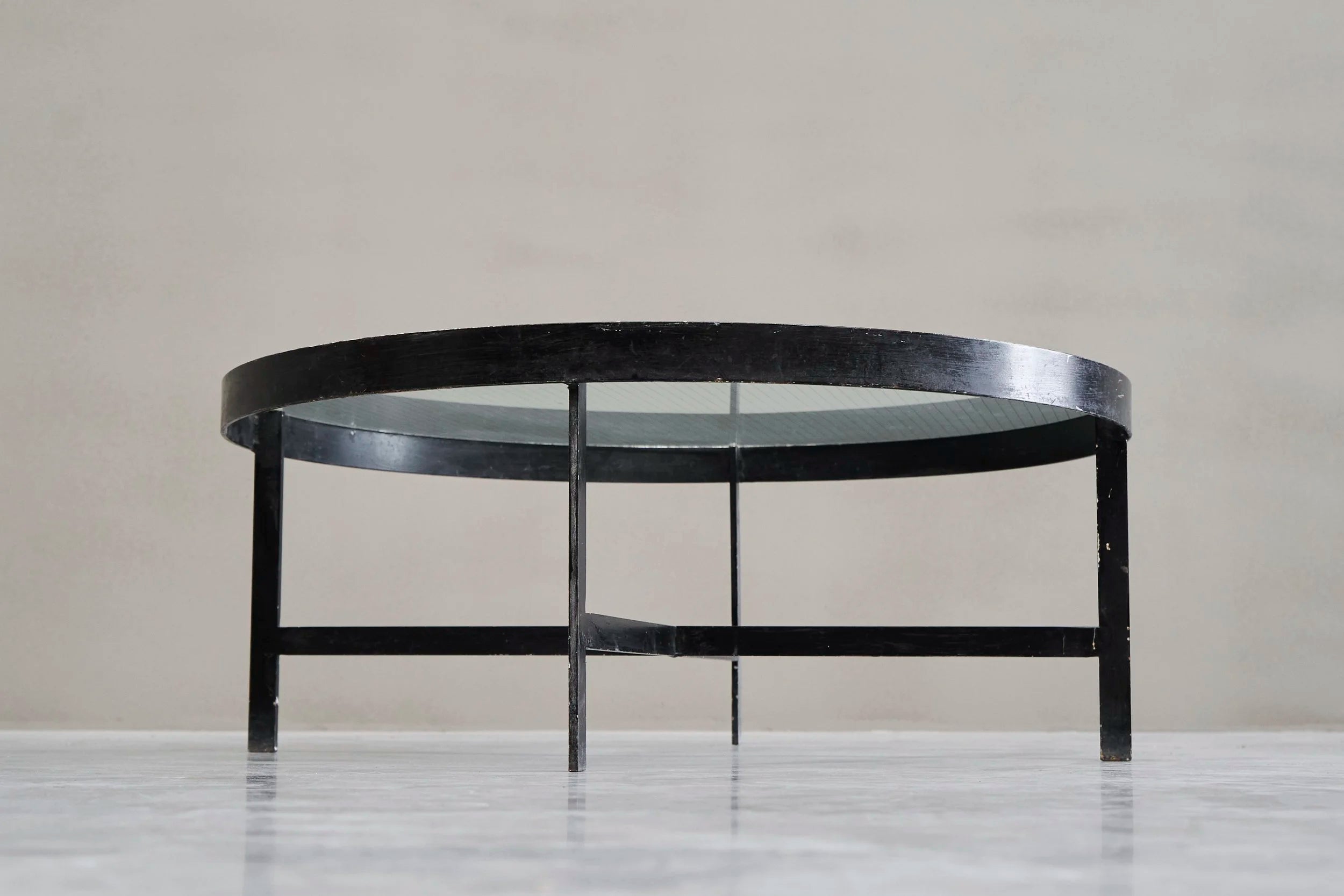 Janni van Pelt Coffee Table in Patinated Metal and Glass The Netherlands 1950s — view 9