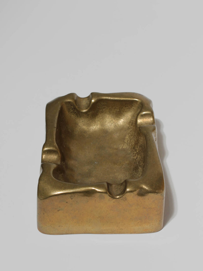 Solid Brass Organic Ashtray — detail view