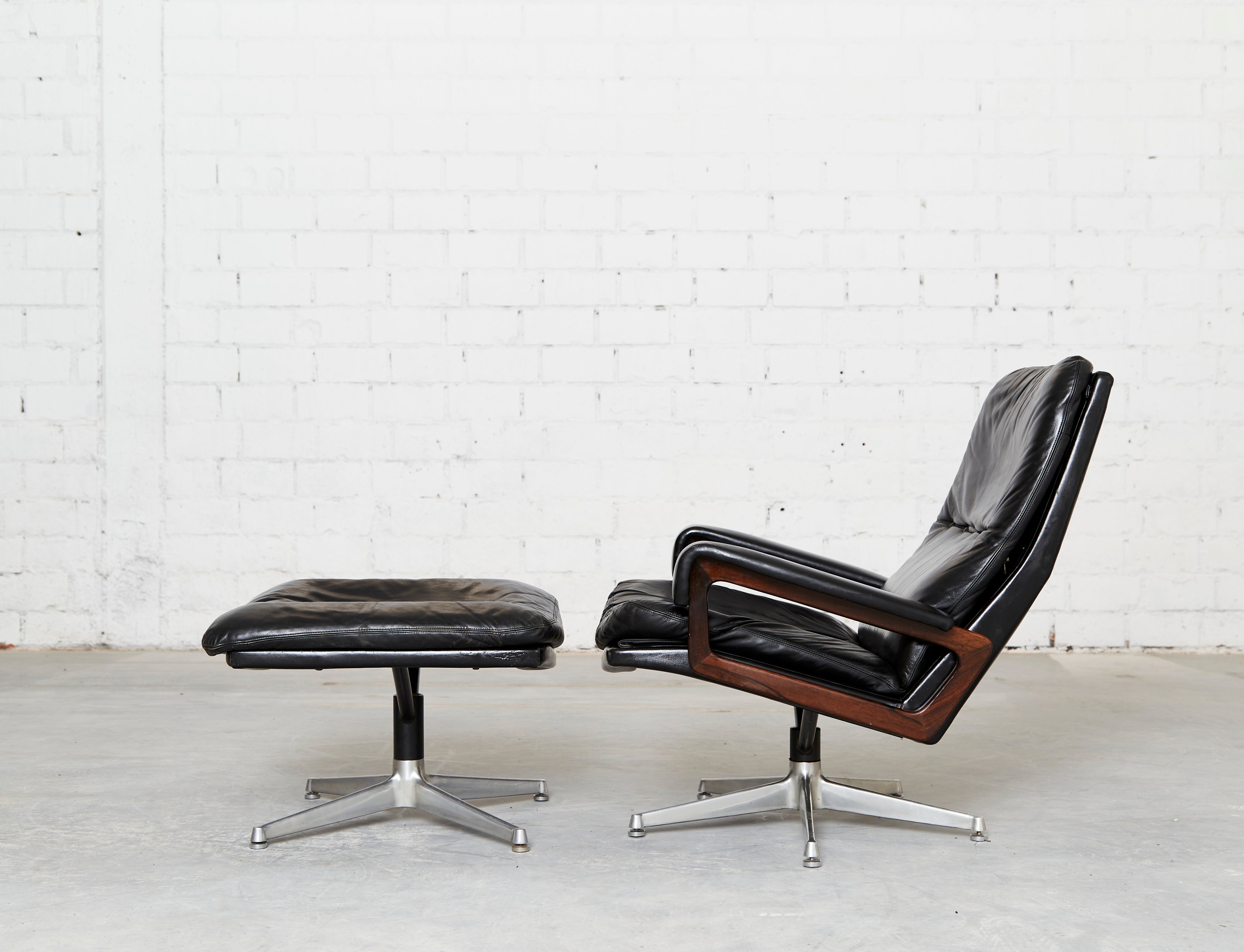 Vintage Lounge Chair & Ottoman by André Vandenbeuck for Strässle — lifestyle setting