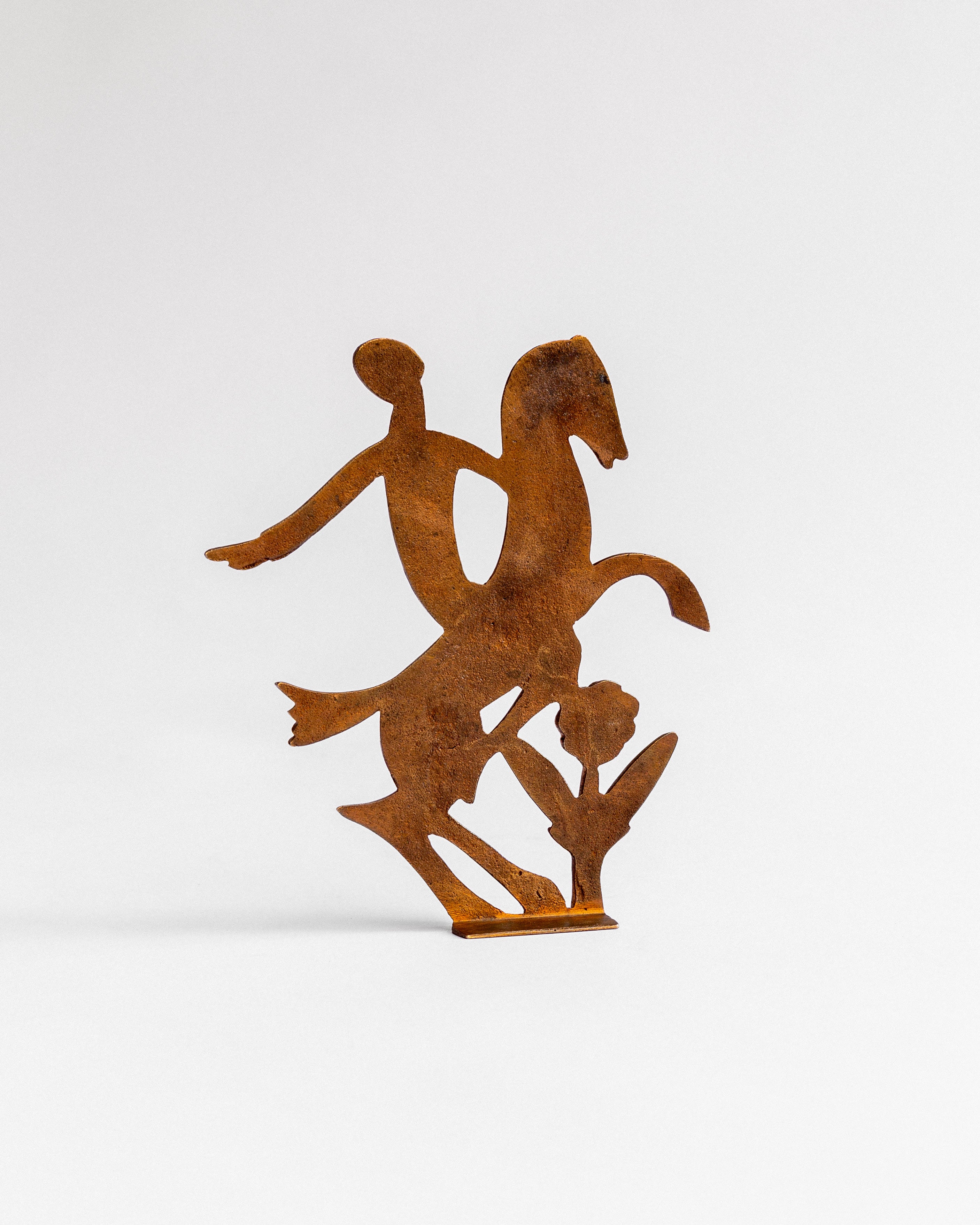 Art Deco Brass Sculpture by Karl Hagenaure, Austria, 1930s — side angle