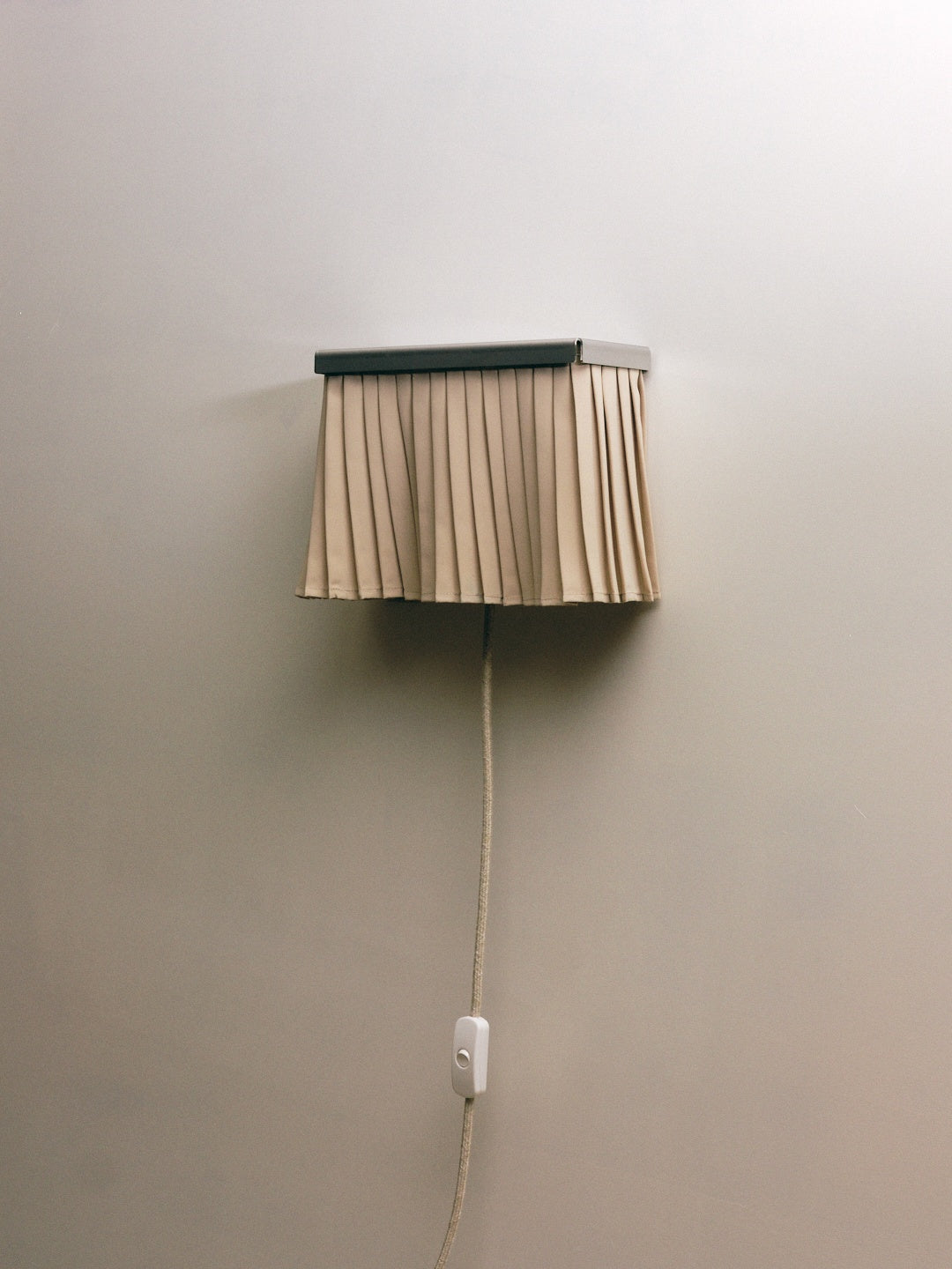 Pleated Wall Scone - Lighting in Metal and Fabric — side angle