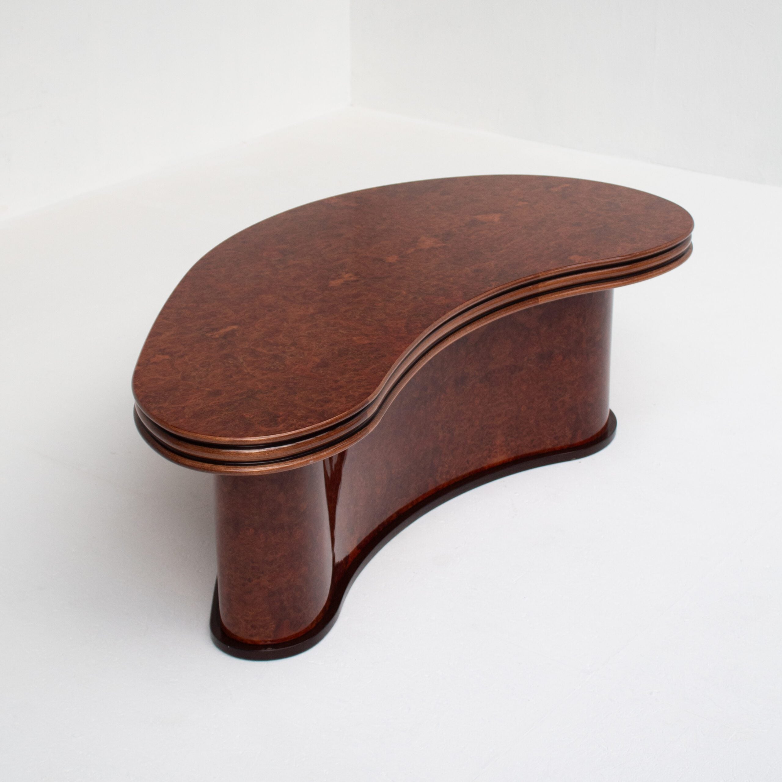 Curved Burl Wood Coffee Table