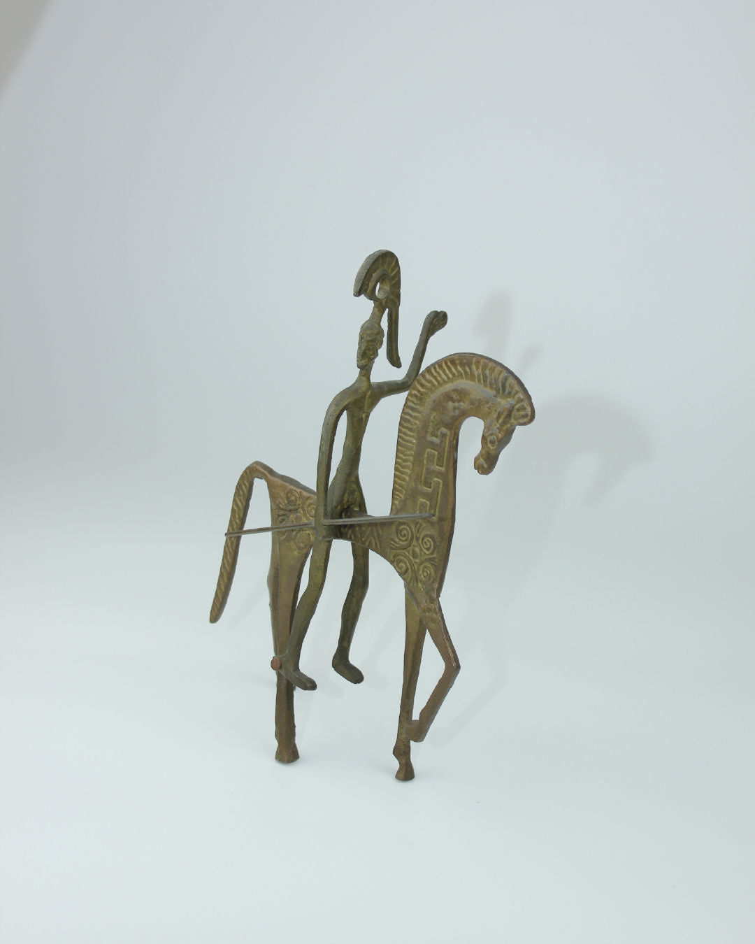 Brass Sculpture Mid-20th Century — angled view on white background