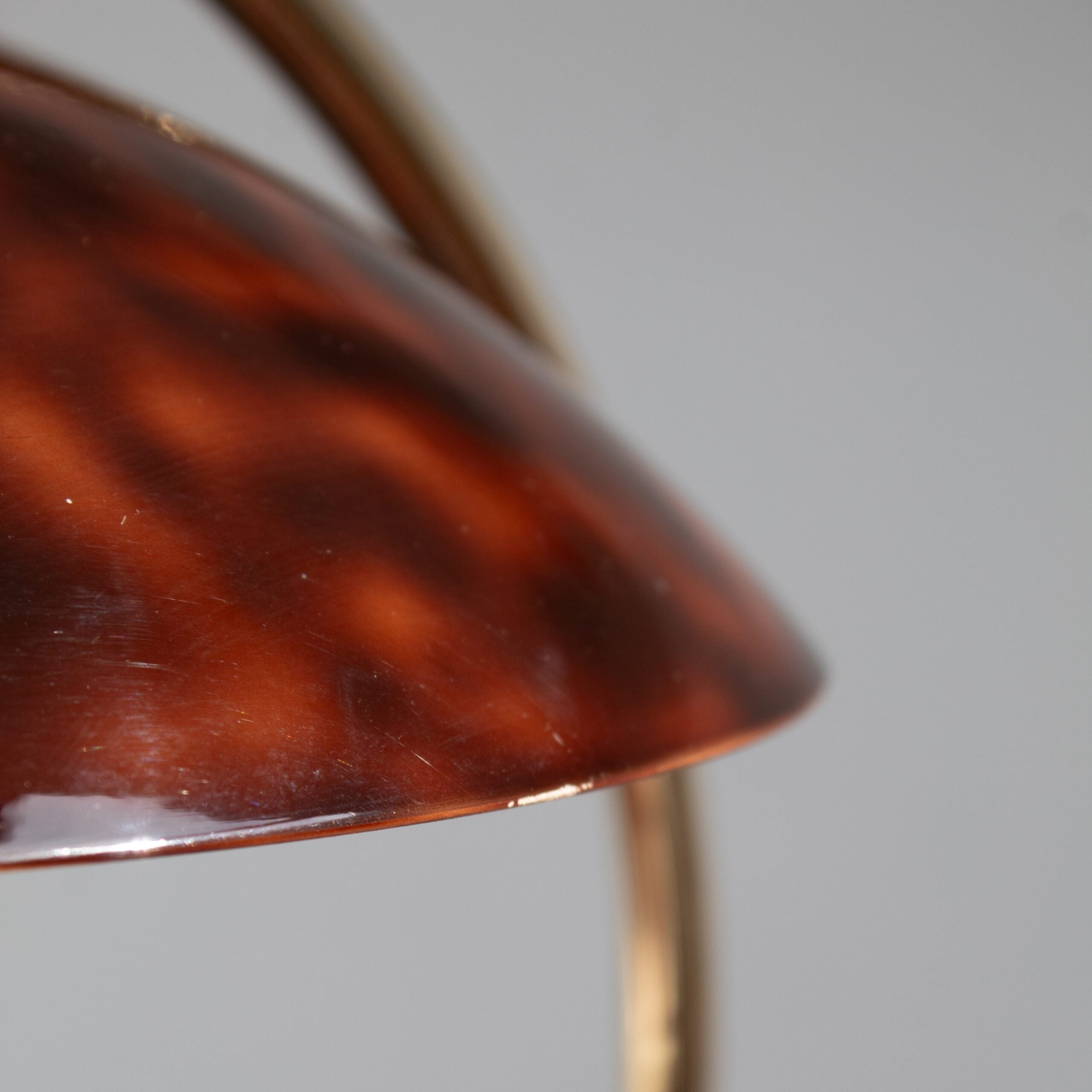 Vintage Tortoiseshell Table Lamp in Brass — close-up