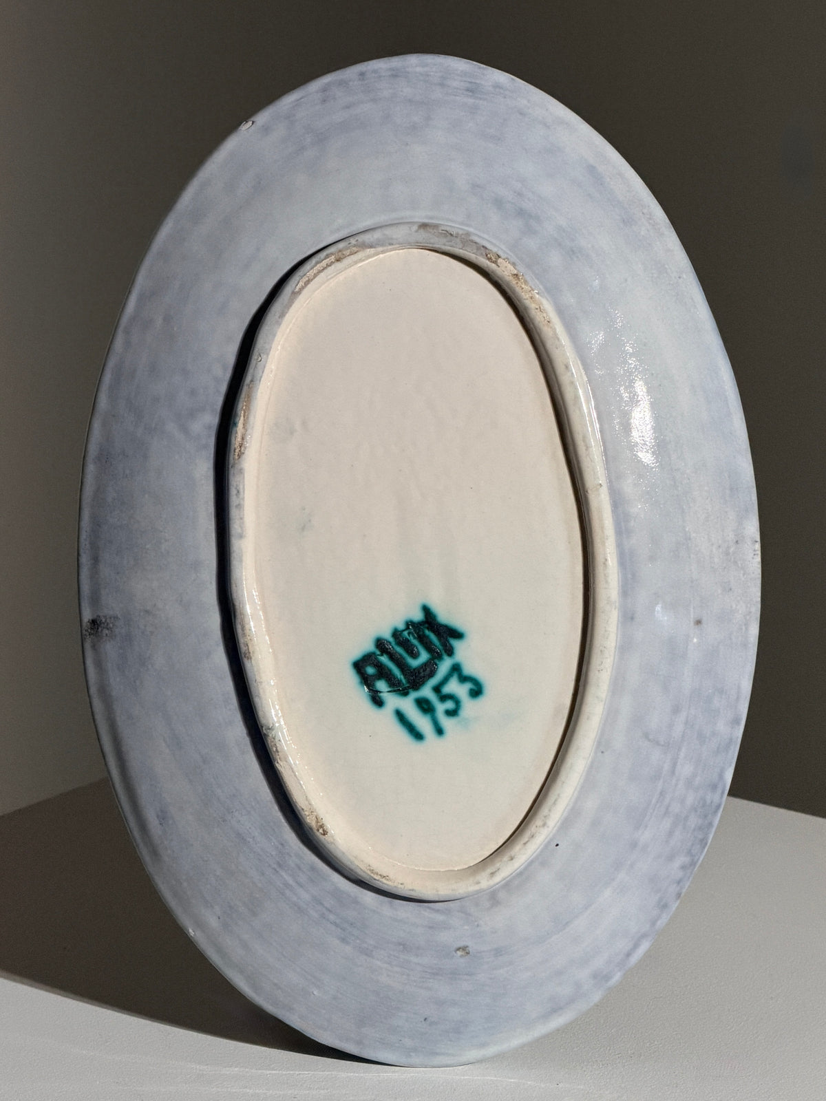 Ceramic decorative plate by Michel Alexandrov (Allix), Vallauris, 1953.  — lifestyle setting