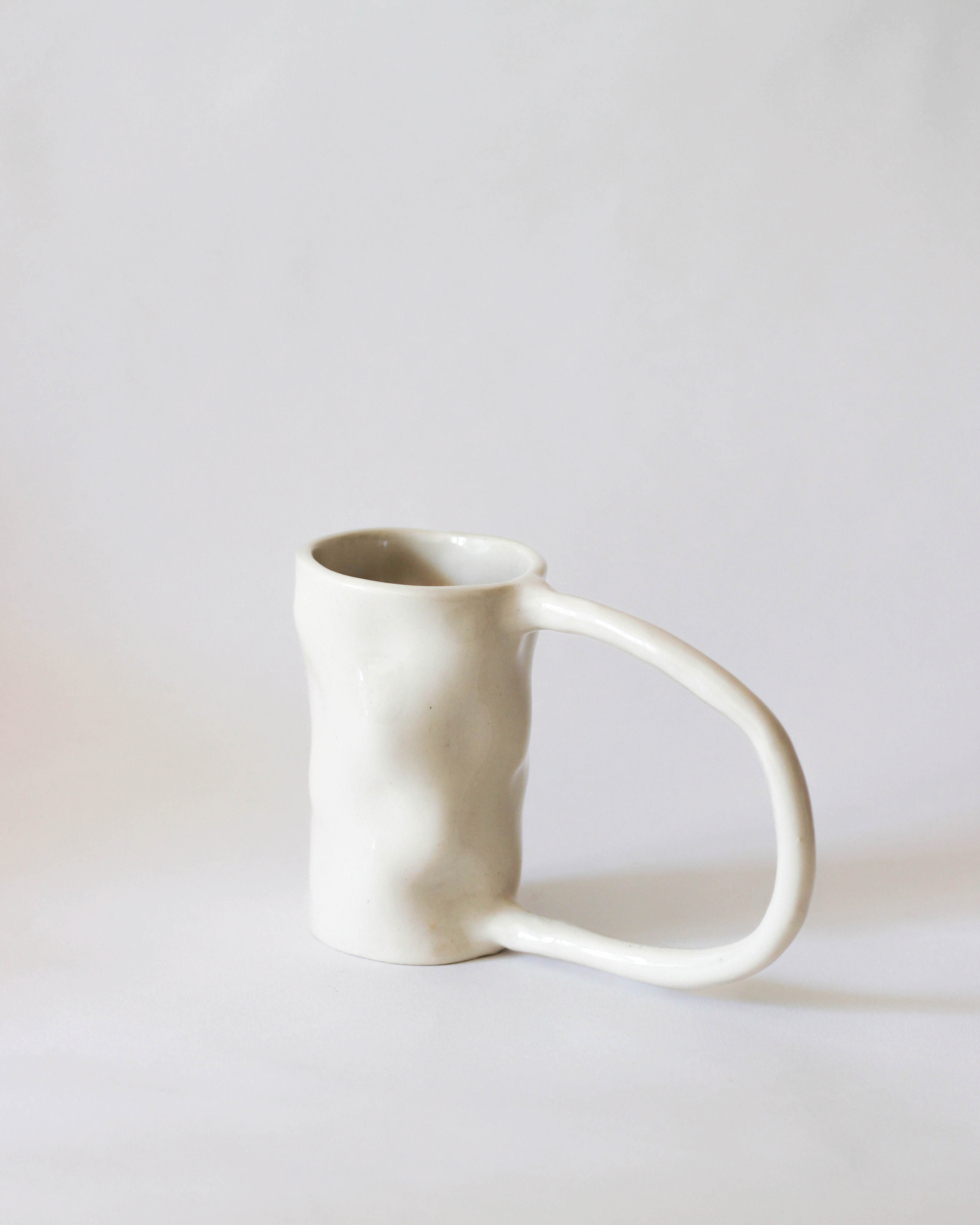Large Stoneware Coffee Mug — side view on white background