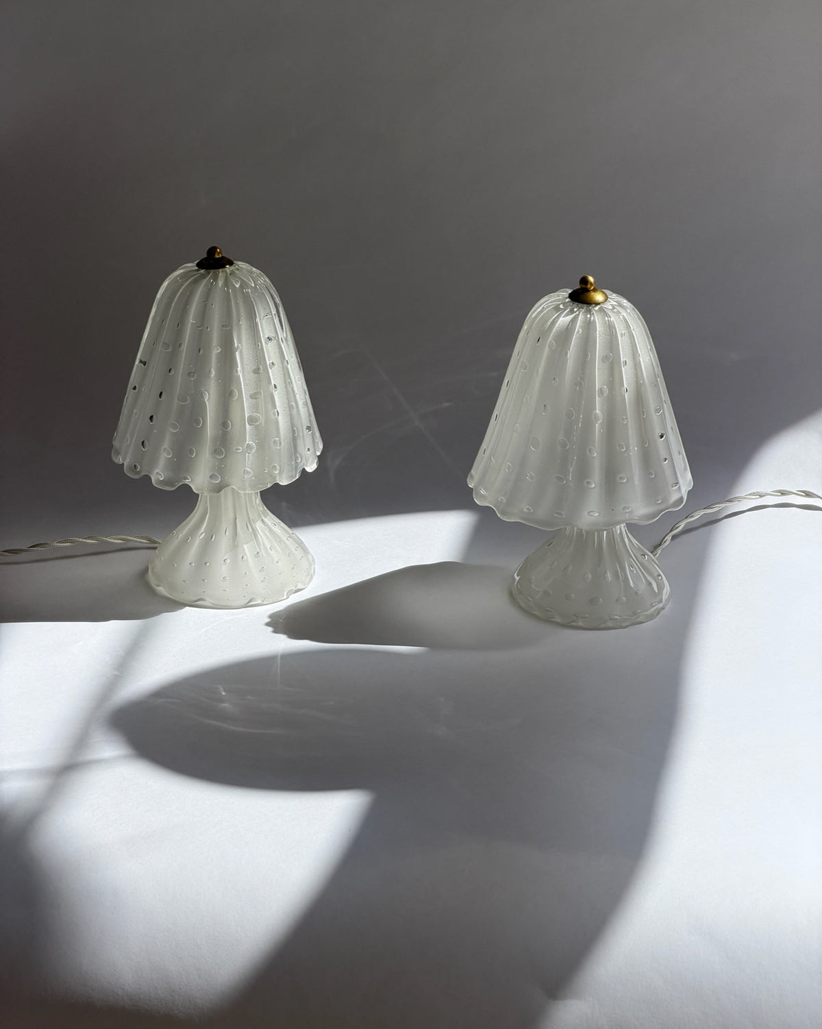 Vintage clear Murano glass table lamp — alternate view