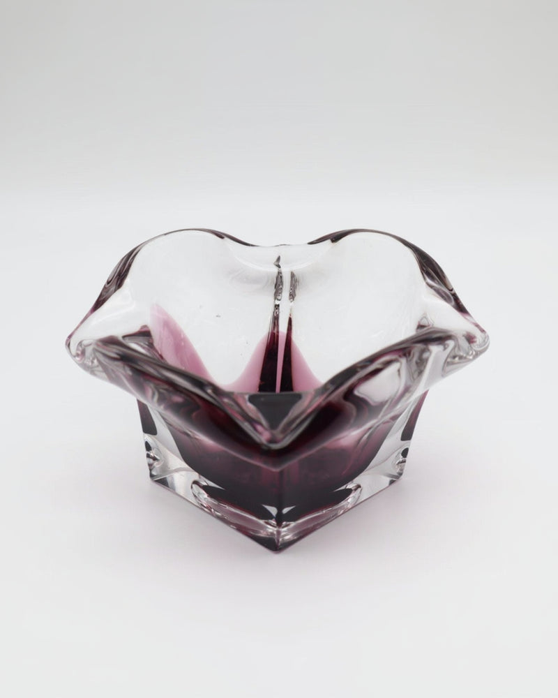 Mid-Century Amethyst & Crystal 'Sommerso' Art Glass Bowl 1960s  by Forma Finds | The Oblist
