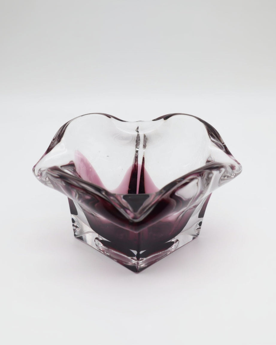 Mid-Century Amethyst & Crystal 'Sommerso' Art Glass Bowl 1960s  by Forma Finds | The Oblist