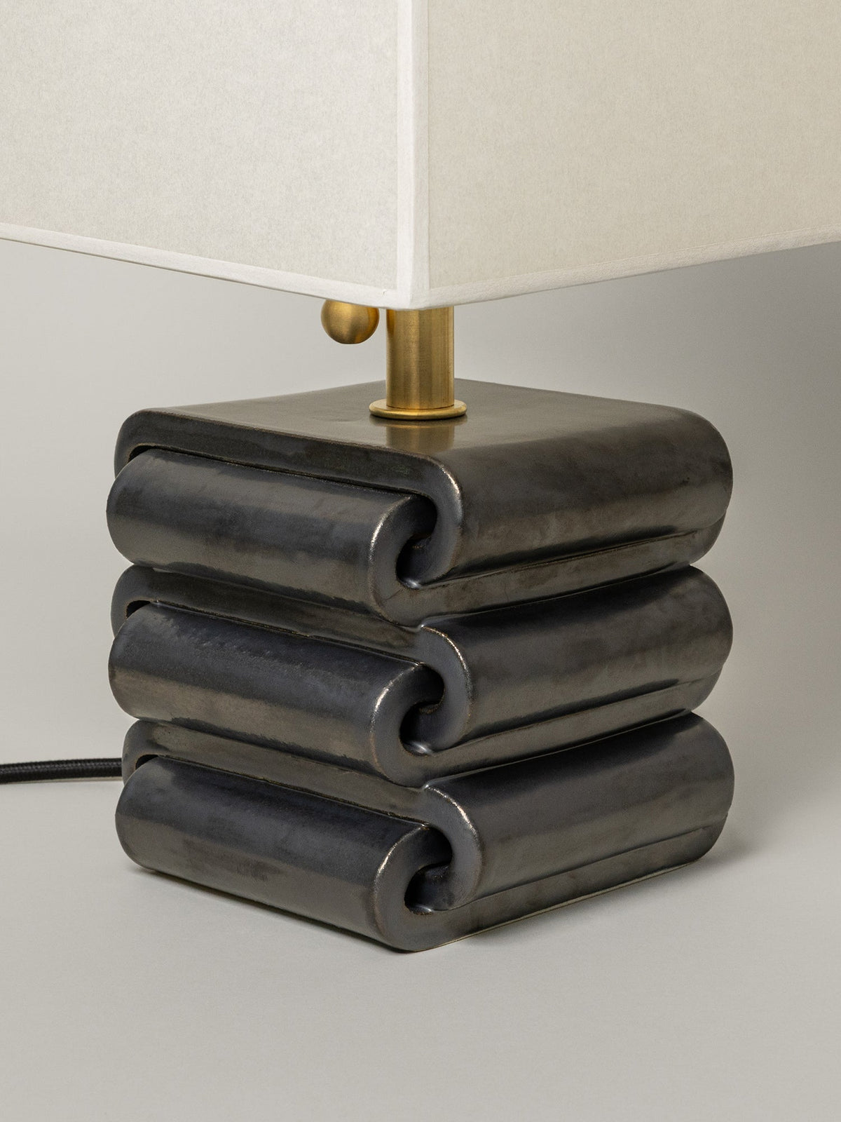 Gio Table Lamp, Graphite / Kraft Shade — alternate view
