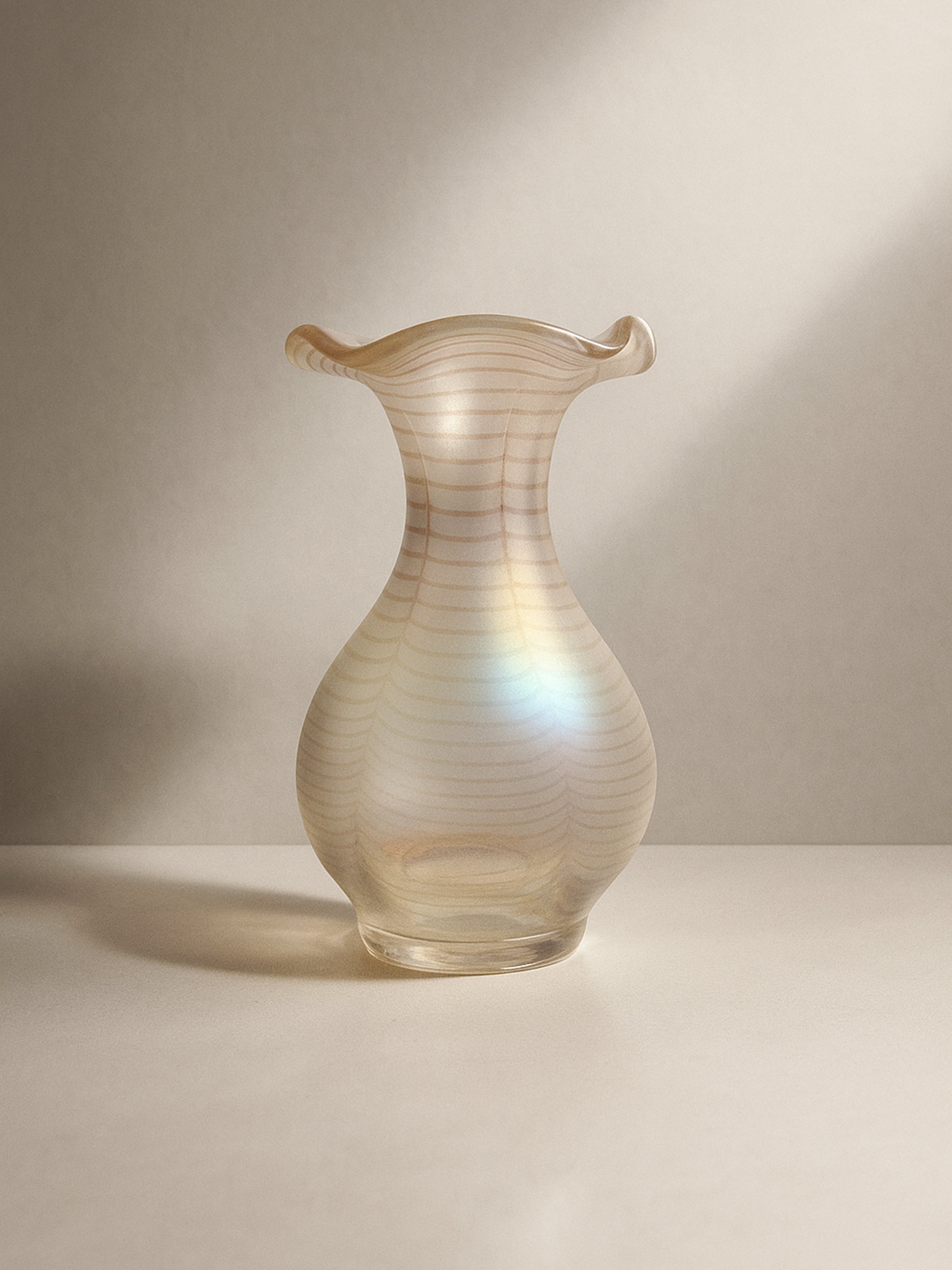 Art Nouveau Wavy Vase by Dodo Vintage | The Oblist — glass, iridescent finish