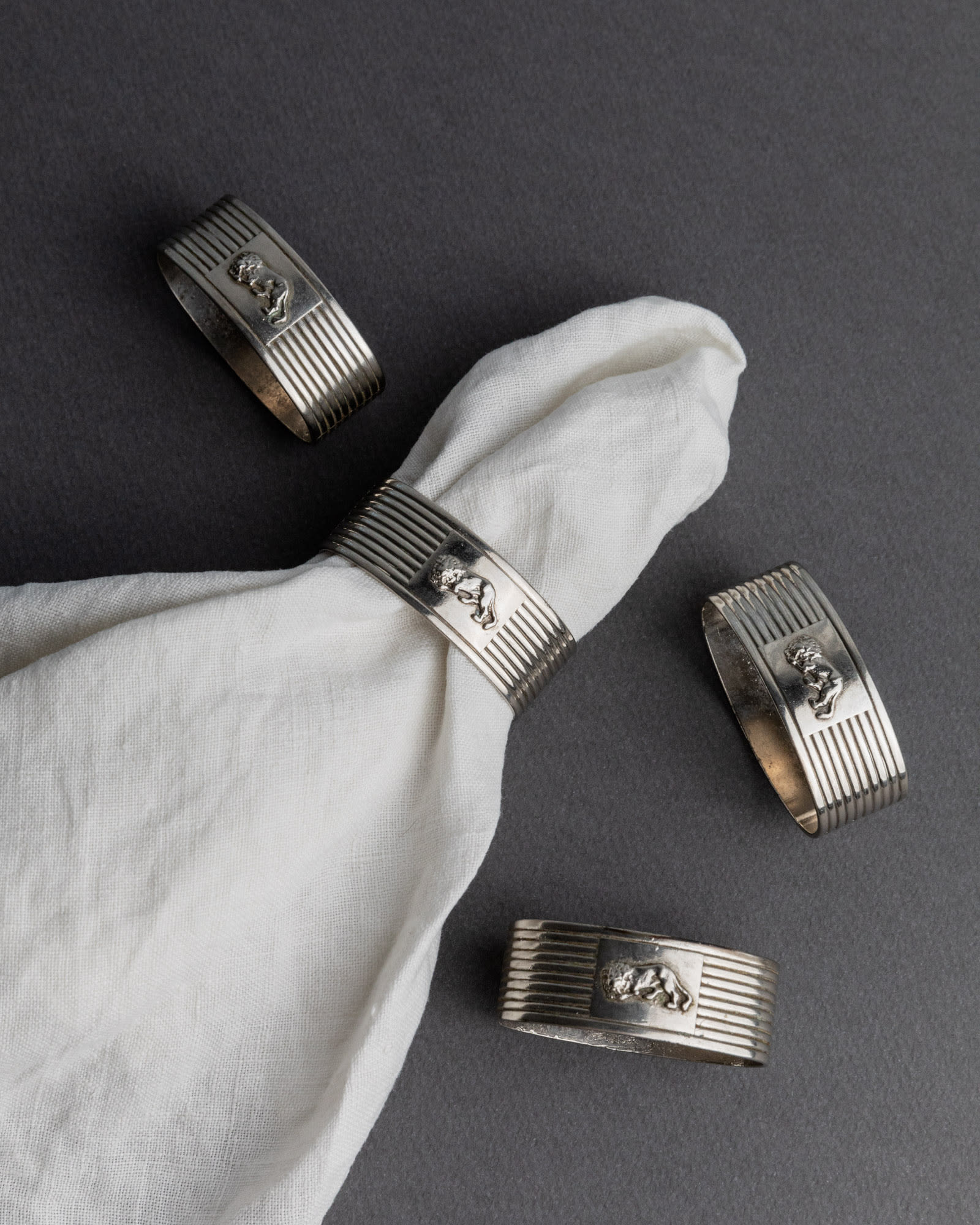1960s Silver Plated Napkin Rings, Set of 4