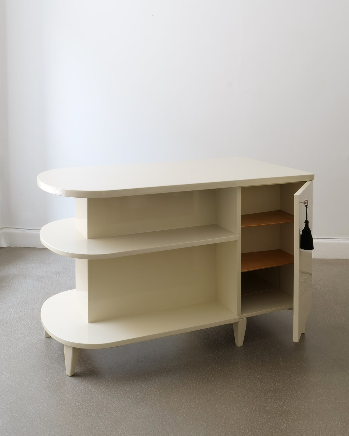 1930s Swedish Lacquered Desk/Console  — detail view