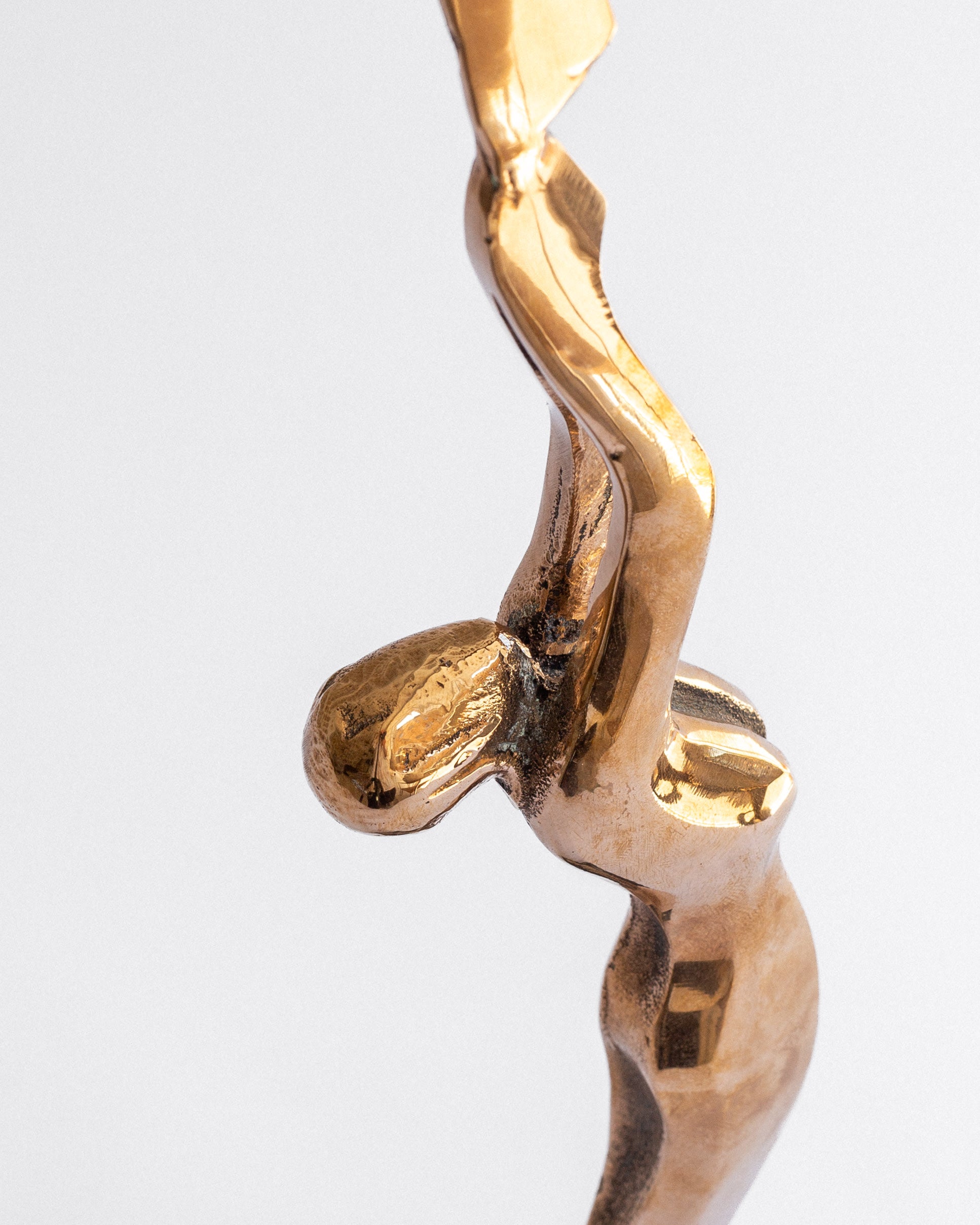 Art Deco Revival Bronze and Marble Sculpture, Signed, 1980s — side angle