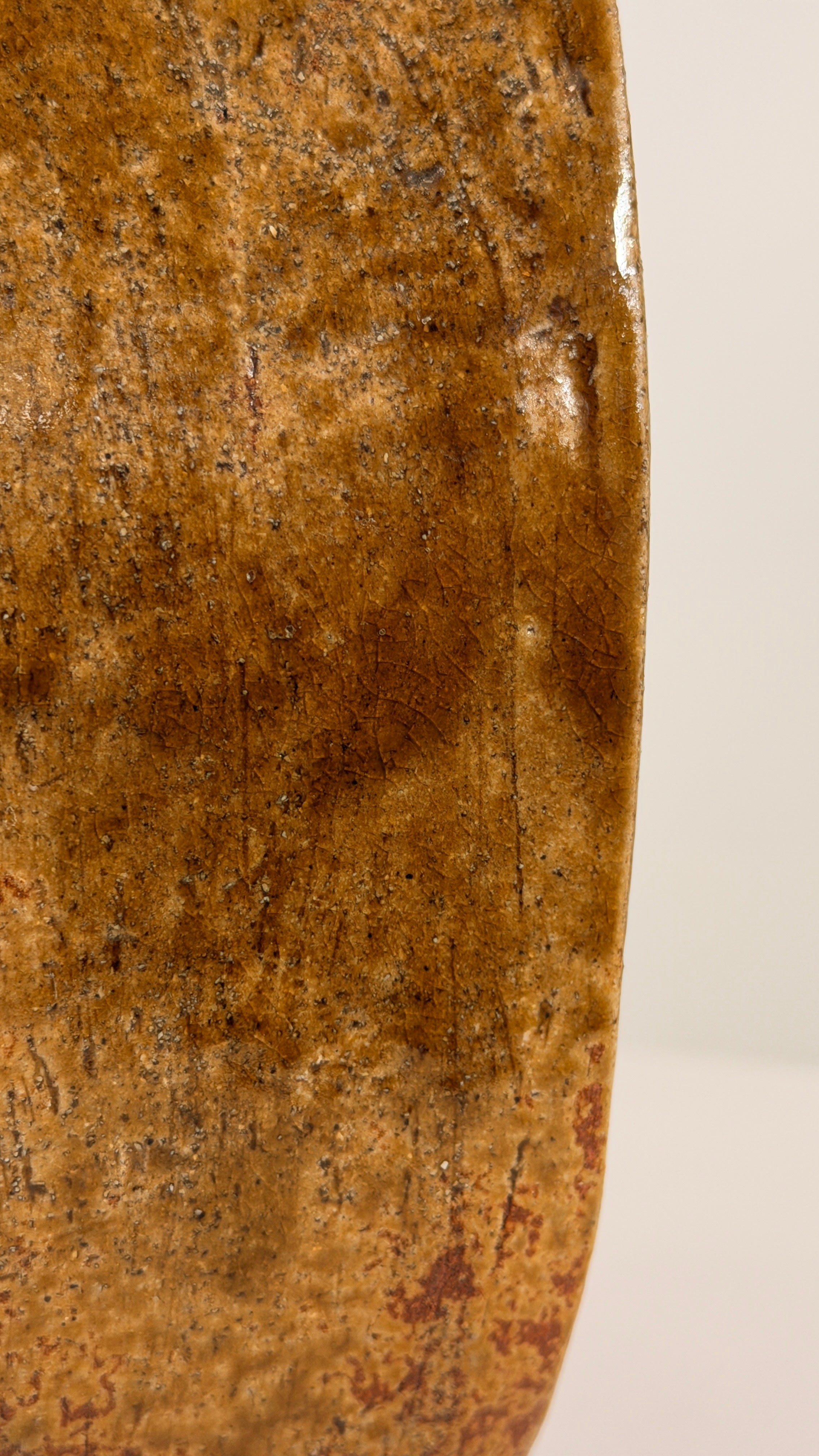 Stoneware Vase, attributed to Antoine de Vinck, Belgium, 1970 — close-up of textured clay surface