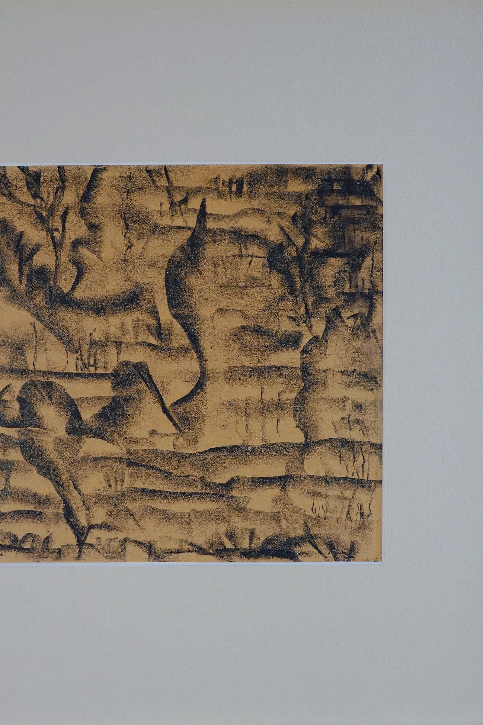 Modernist School Charcoal on Paper — lifestyle setting