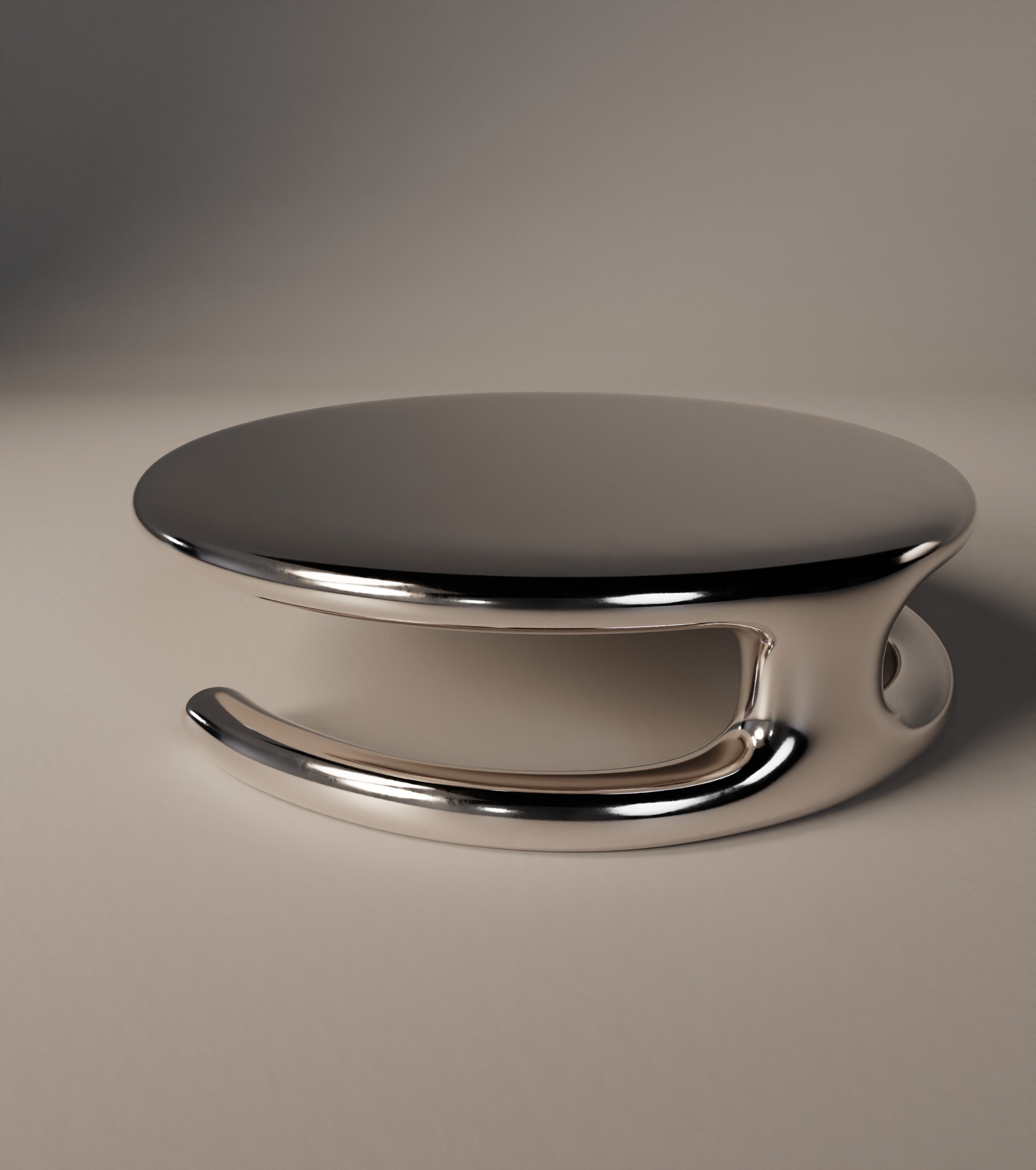 “Somnia” Low Table | Aluminum — side angle