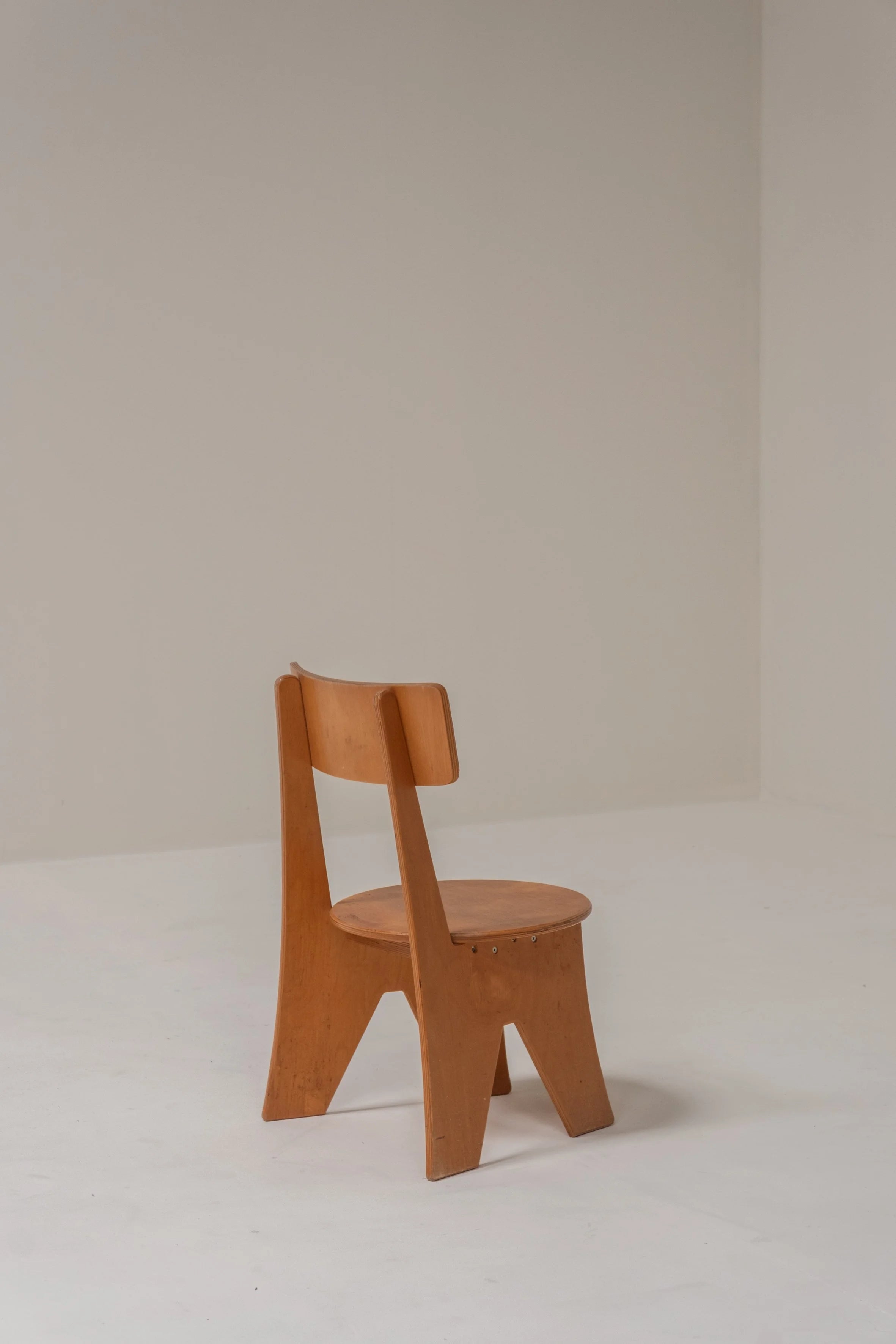 Sculptural Pair of Plywood Chairs, Germany, 1970s — lifestyle setting