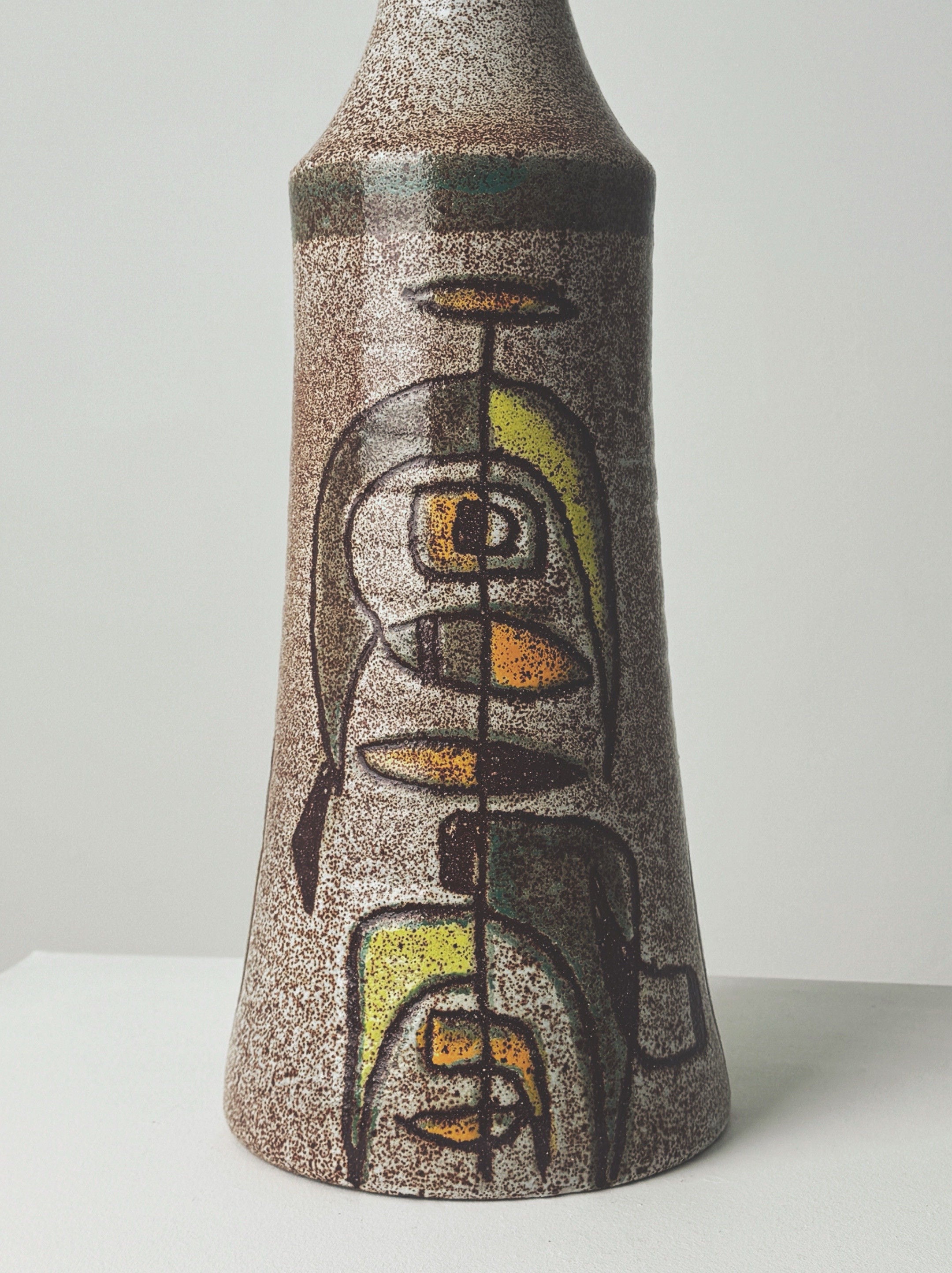 Large ceramic lamp base with abstract mosaic pattern by Accolay