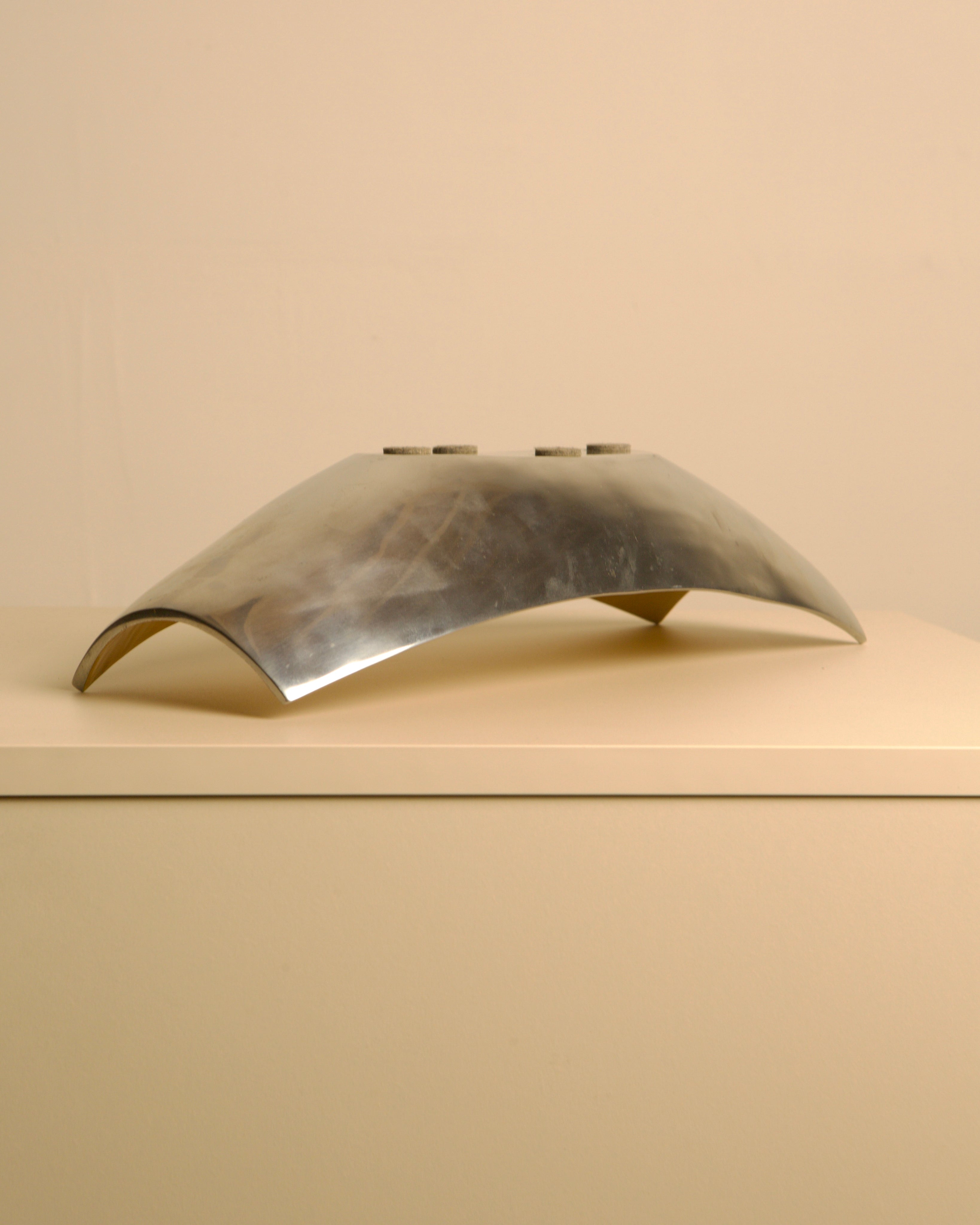 Grand compartiment de rangement en aluminium "Galassia" par Brandani années 80