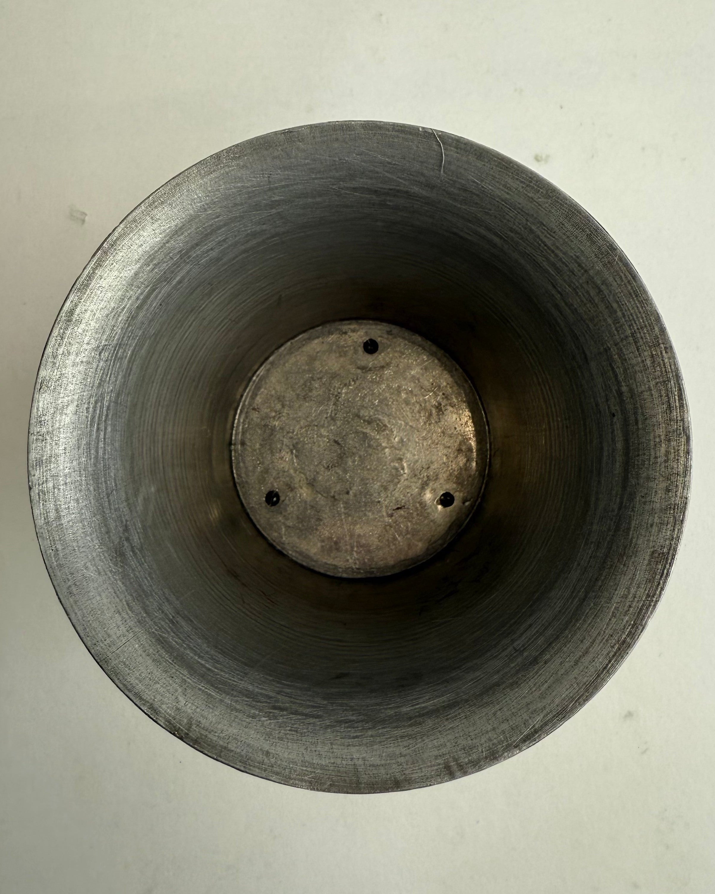 Spun Aluminum Cup by Wira NY — top view of brushed aluminum interior