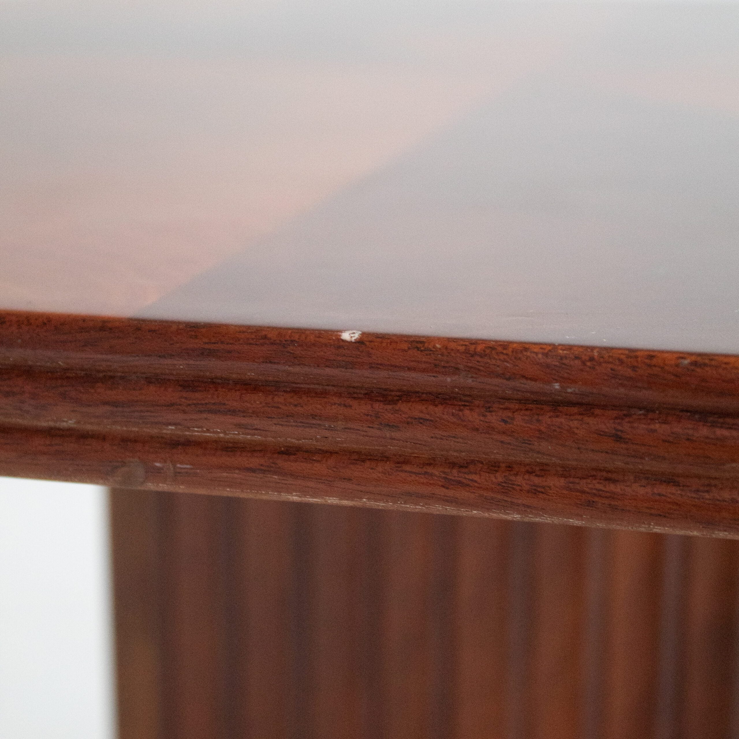 Michel Briard Hexagonal Pedestal Table in Mahogany — close-up