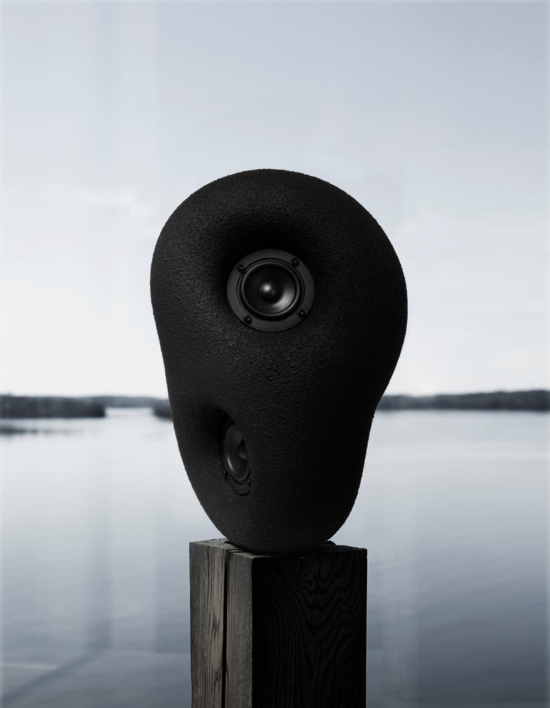 Acoustic Sculpture Black - Bluetooth by Transparent | The Oblist — textured black material