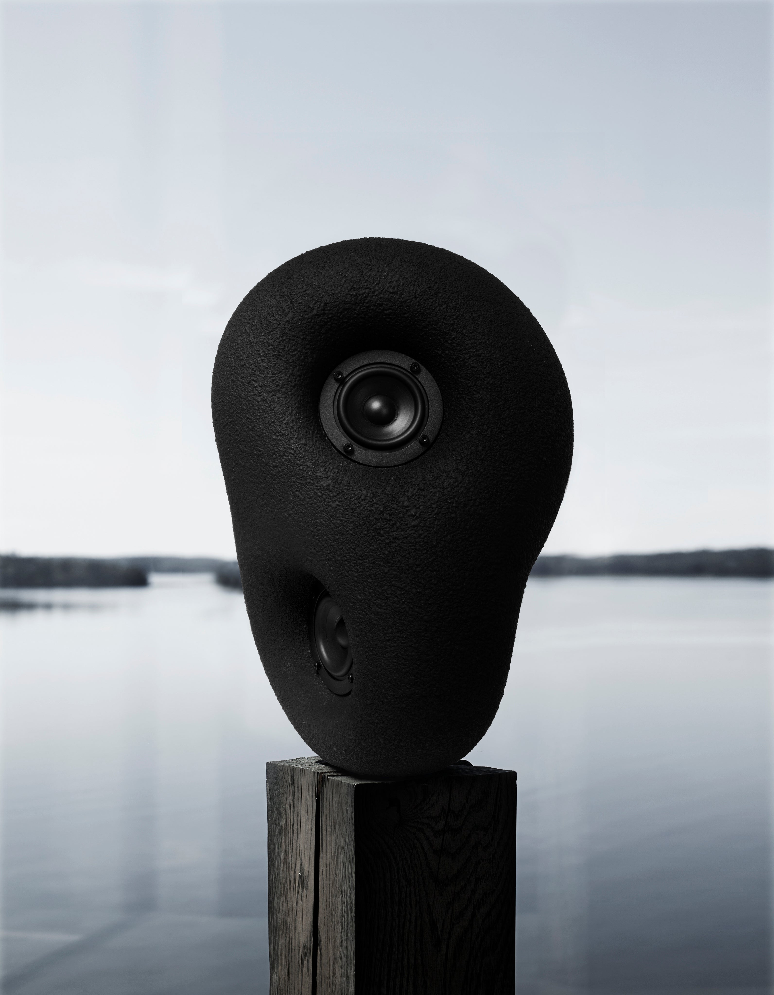 Acoustic Sculpture Black - Bluetooth by Transparent | The Oblist — textured black material