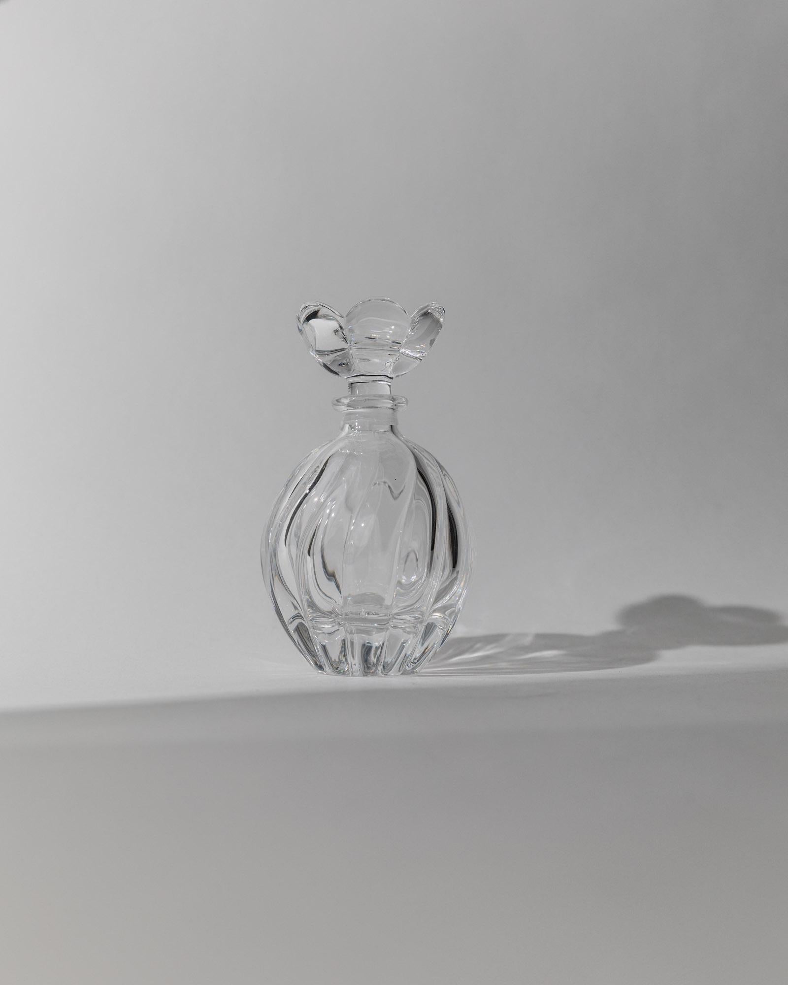 1950s Murano Glass Perfume Bottle — top view highlighting clear glass design