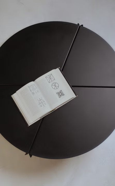 Equis Table in Steel — close-up