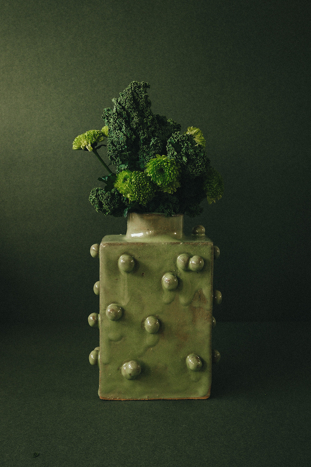 Sphères - Small chrysoprase ceramic vase by lentiez-ceramics | The Oblist — handcrafted green ceramic vase