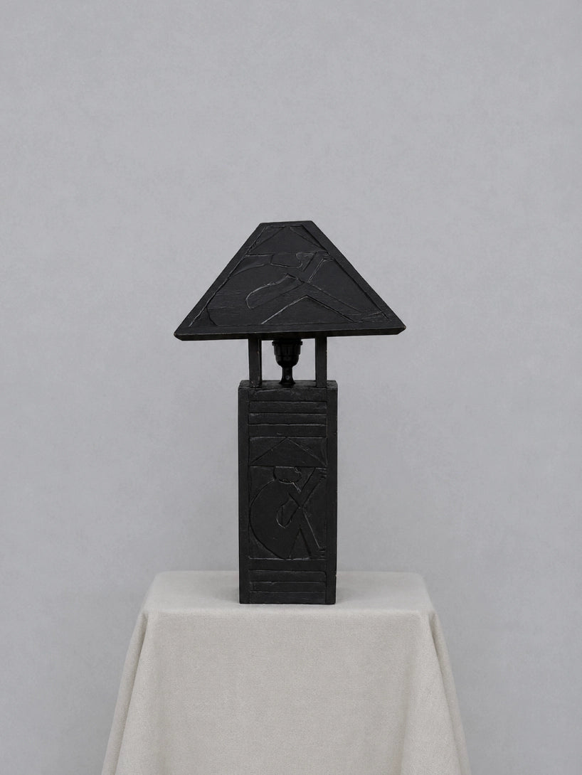 Vintage Table Lamps in Wood - 1970s African Collection — detail view