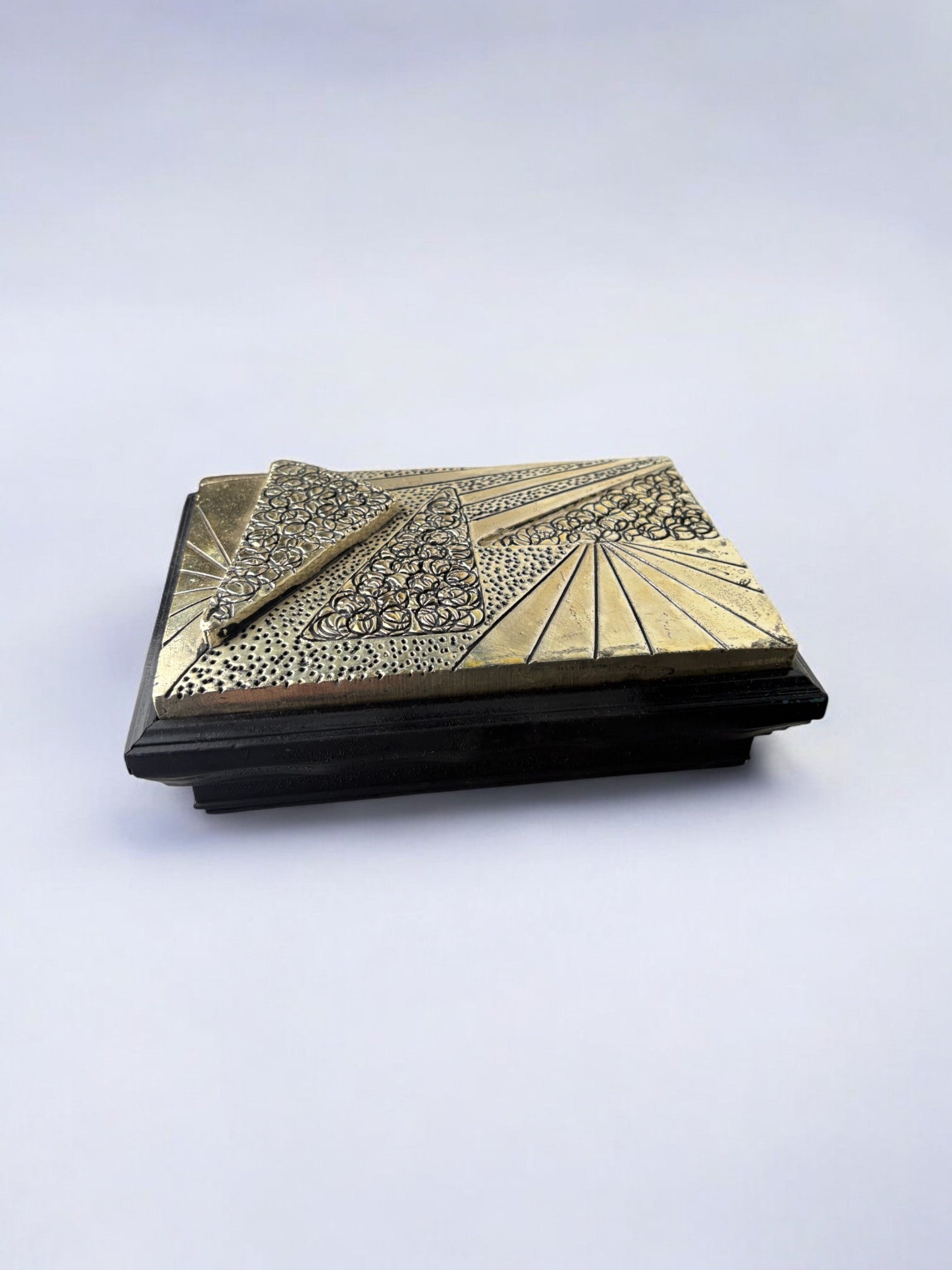 Brutalist wood and resin vanity box , Italy, 1980 — lifestyle setting