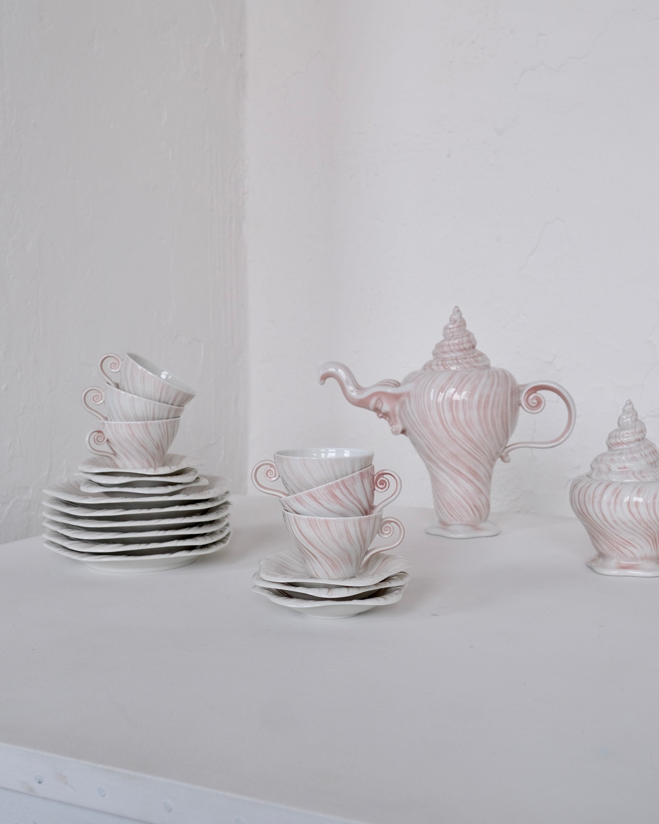 Service à café en porcelaine "Rose Triton" par Arje Griegst pour Royal Copenhagen, années 1970