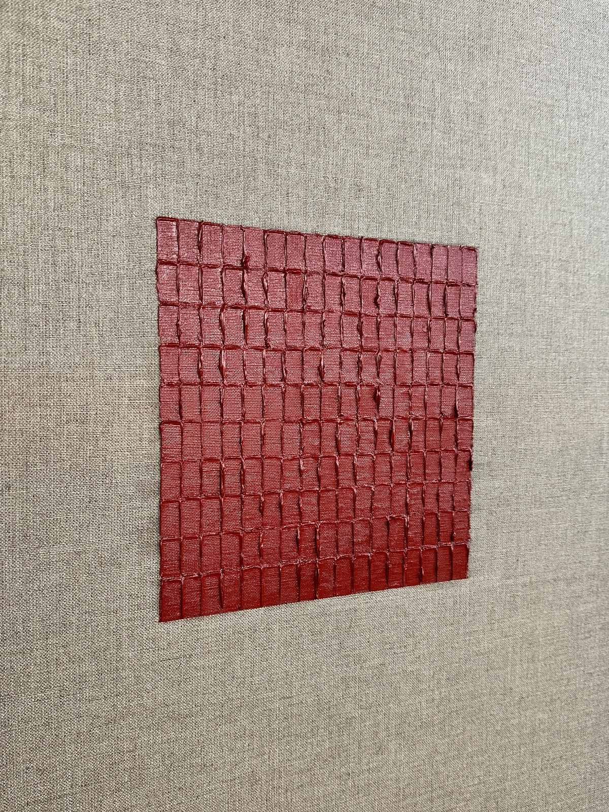 'Indian Red - Signature Linen' Painting — side angle