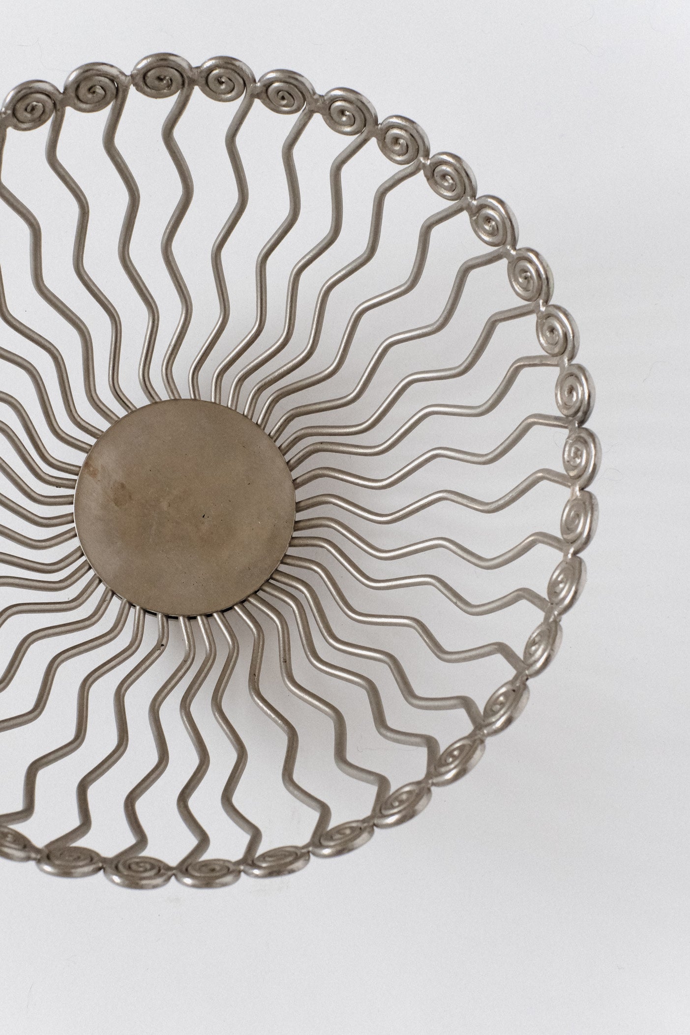 Large Decorative Bowl — top view of metal wire design