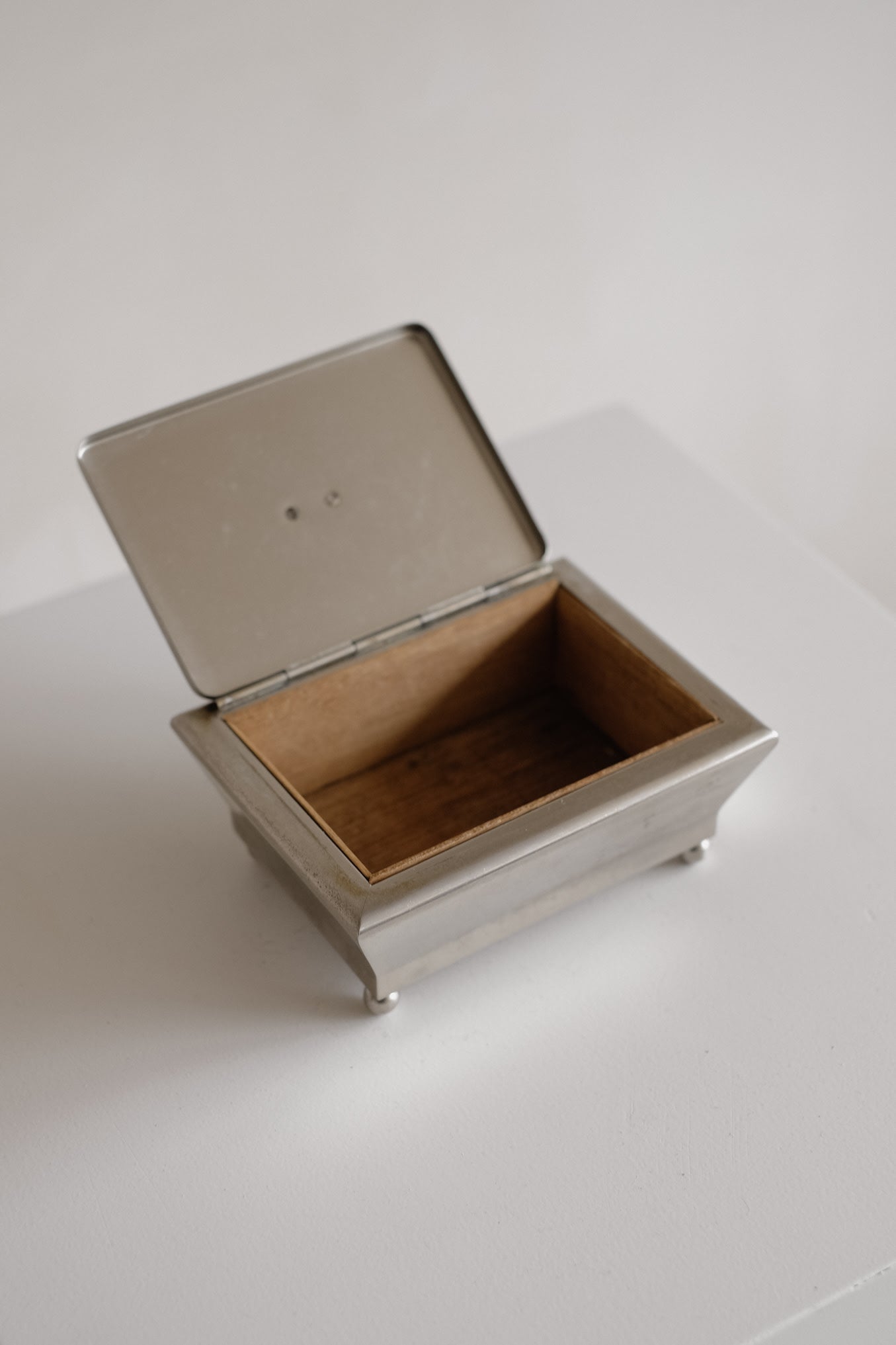 Art Deco Stainless Steel Box, 1930s  — close-up