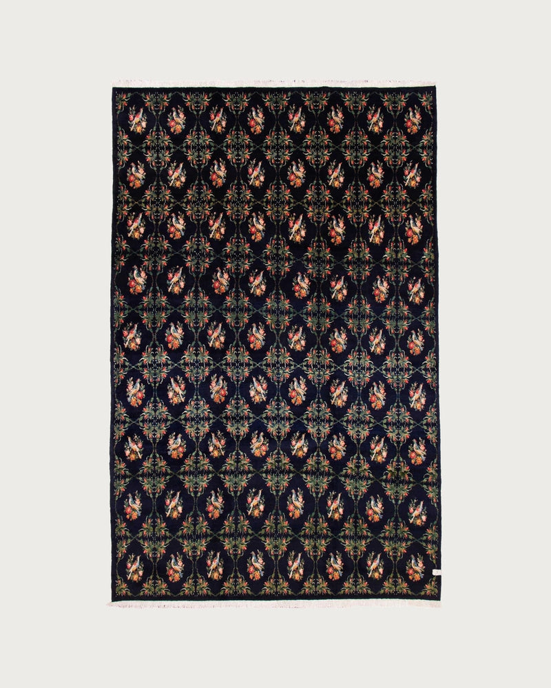 Aubusson Rug in Pulse 282 x 430 cm by catalog:three | The Oblist — dark floral pattern, handcrafted
