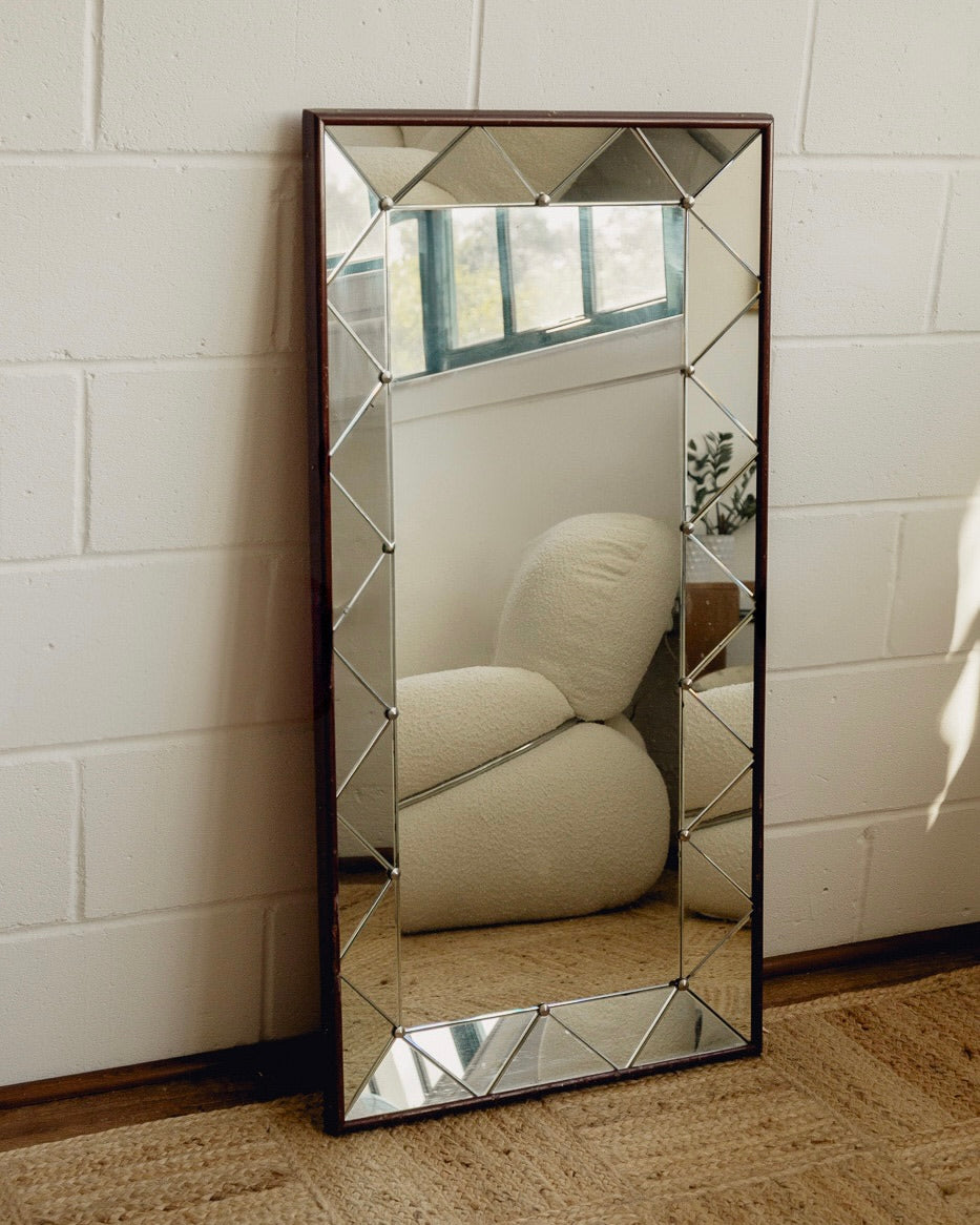 Miroir Suédois Longueur Complète de Style Milieu du Siècle