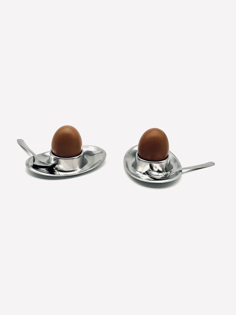 Stainless Steel Egg Cups by LA PARADE | The Oblist — polished silver finish