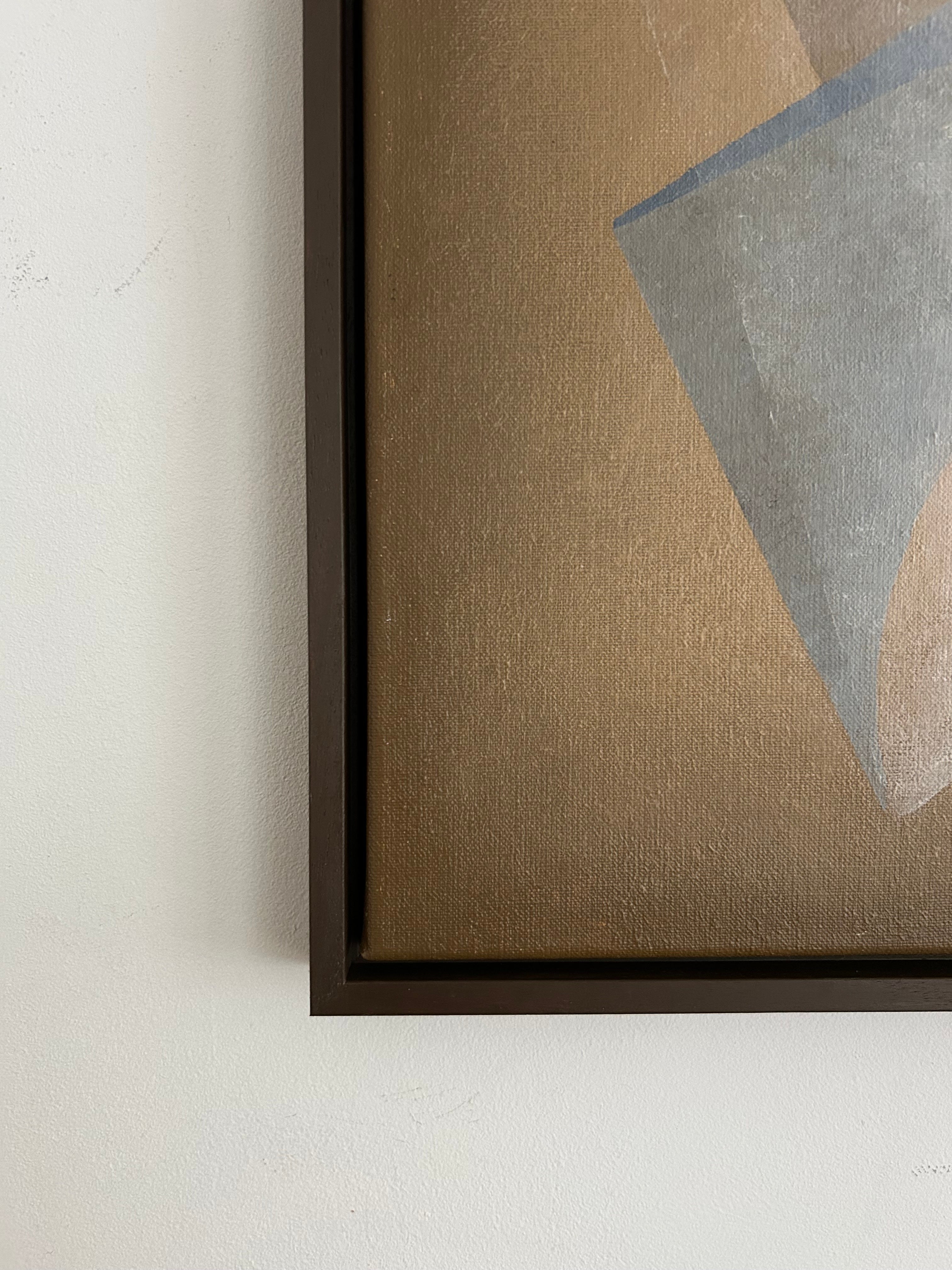 Presence Painting — close-up of textured canvas in wooden frame
