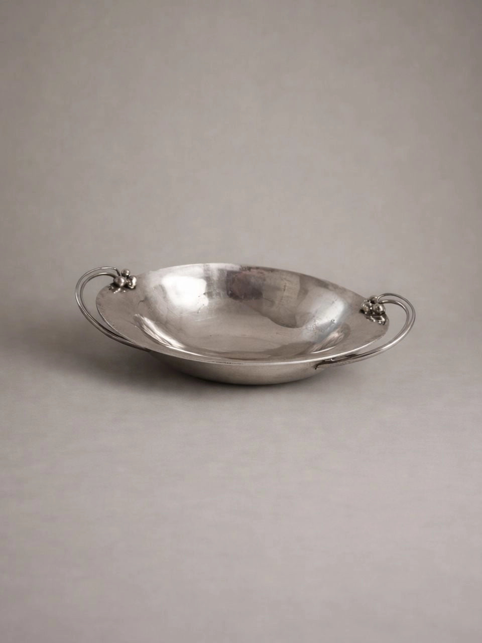 1930s Dutch Art Deco Silver-Plated Berry Bowl — side angle