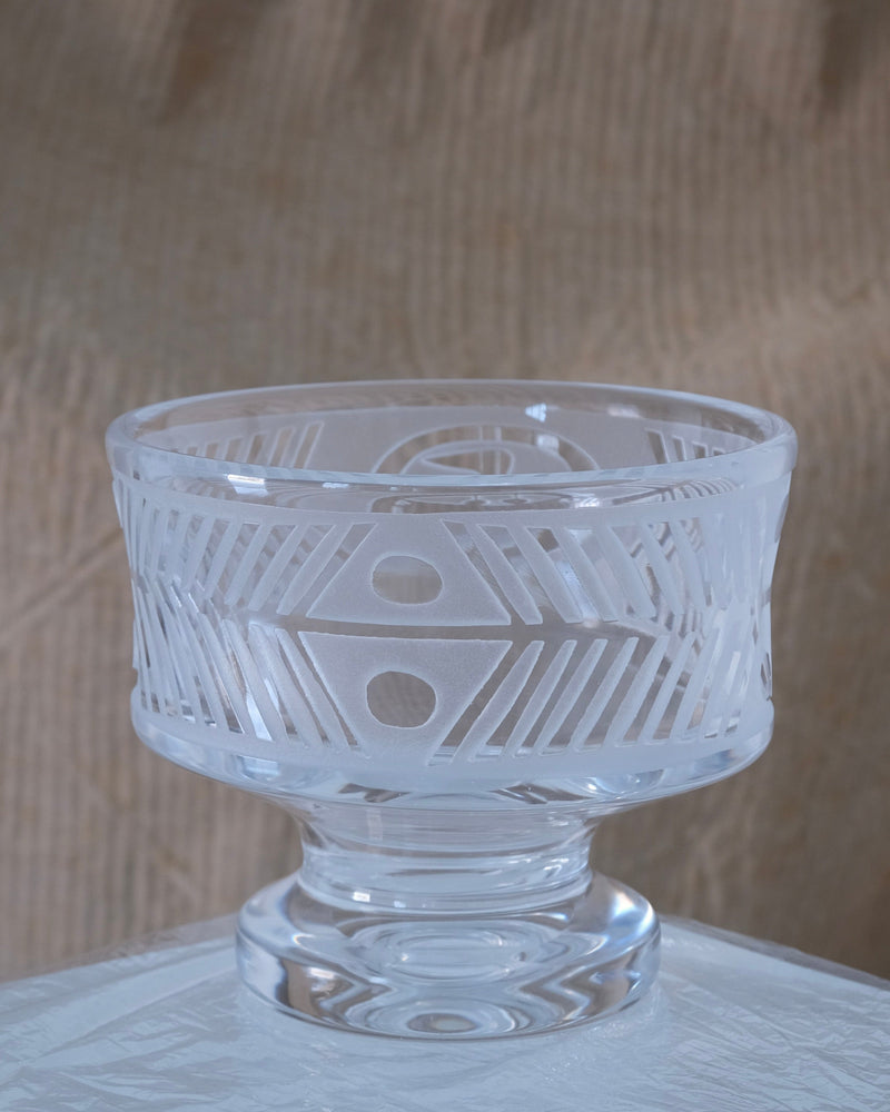 Bertil Vallien Glass Footed Bowl for Boda Åfors, 1960s by Veter Vintage | The Oblist — frosted glass, vintage design