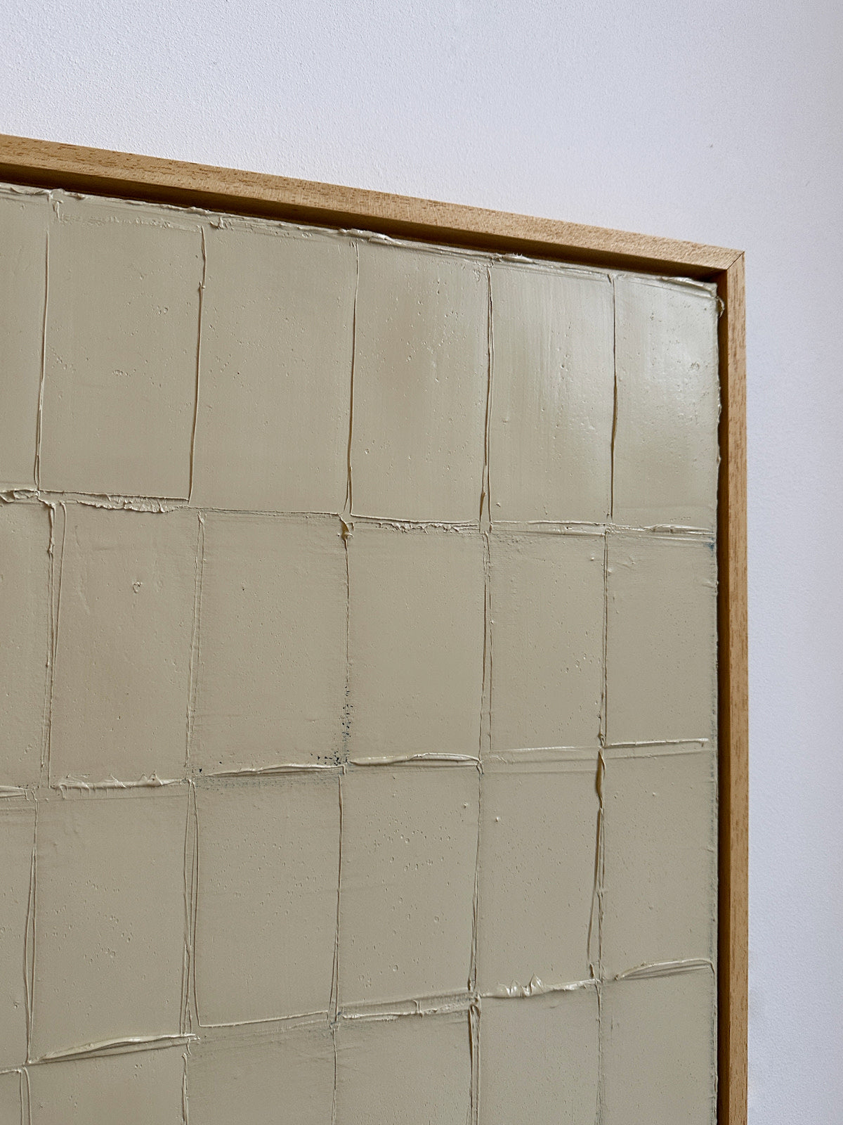 Buff Titanium - Strokes' Painting — close-up of textured beige canvas in frame