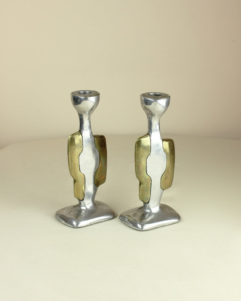 Brutalist Candleholders by Boga Avante Shop | The Oblist — metal and brass finish
